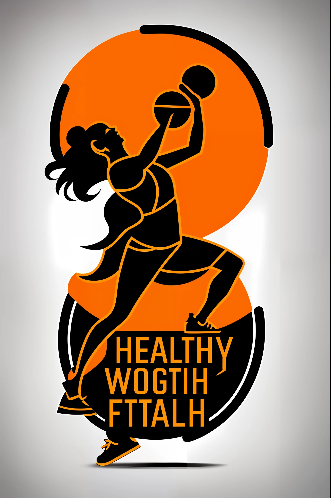 Logo/Healthy Weight Concept/Dynamic Lines/Nutrition Elements/Stylized Silhouette/Motivating Colors/Balanced Typography/Fitness Symbols
