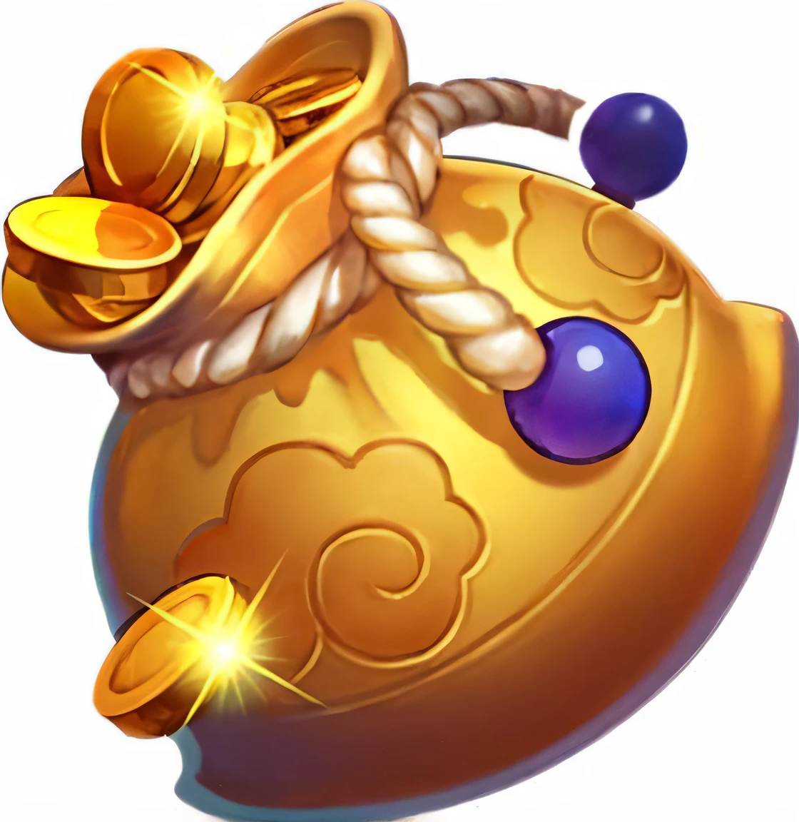 Gold bag with bunch of coins, 3D, 16k, super high definition, detail, item art, gold and treasure, treasure artifact, beginner art, treasure, magic amulet, golden robe, Heise Jinyao, Shuimohua, Astrilone, gold novel, RPG item, ability image, unknown, ball, treasure cellar, zumon town, onmyō detailed art