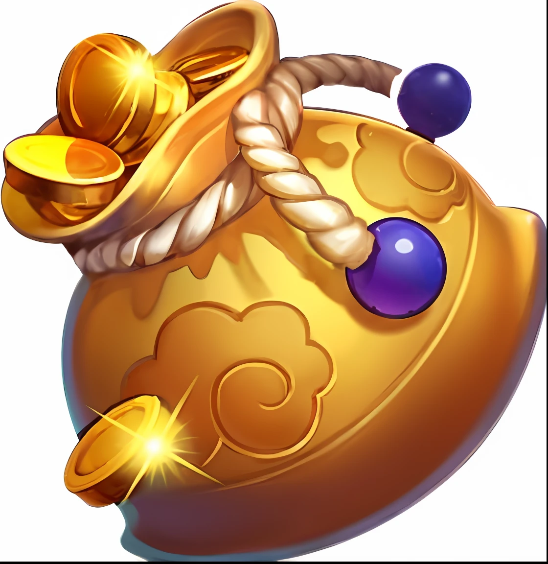 Gold bag with bunch of coins, 3D, 16k, super high definition, detail, item art, gold and treasure, treasure artifact, beginner art, treasure, magic amulet, golden robe, Heise Jinyao, Shuimohua, Astrilone, gold novel, RPG item, ability image, unknown, ball, treasure cellar, zumon town, onmyō detailed art