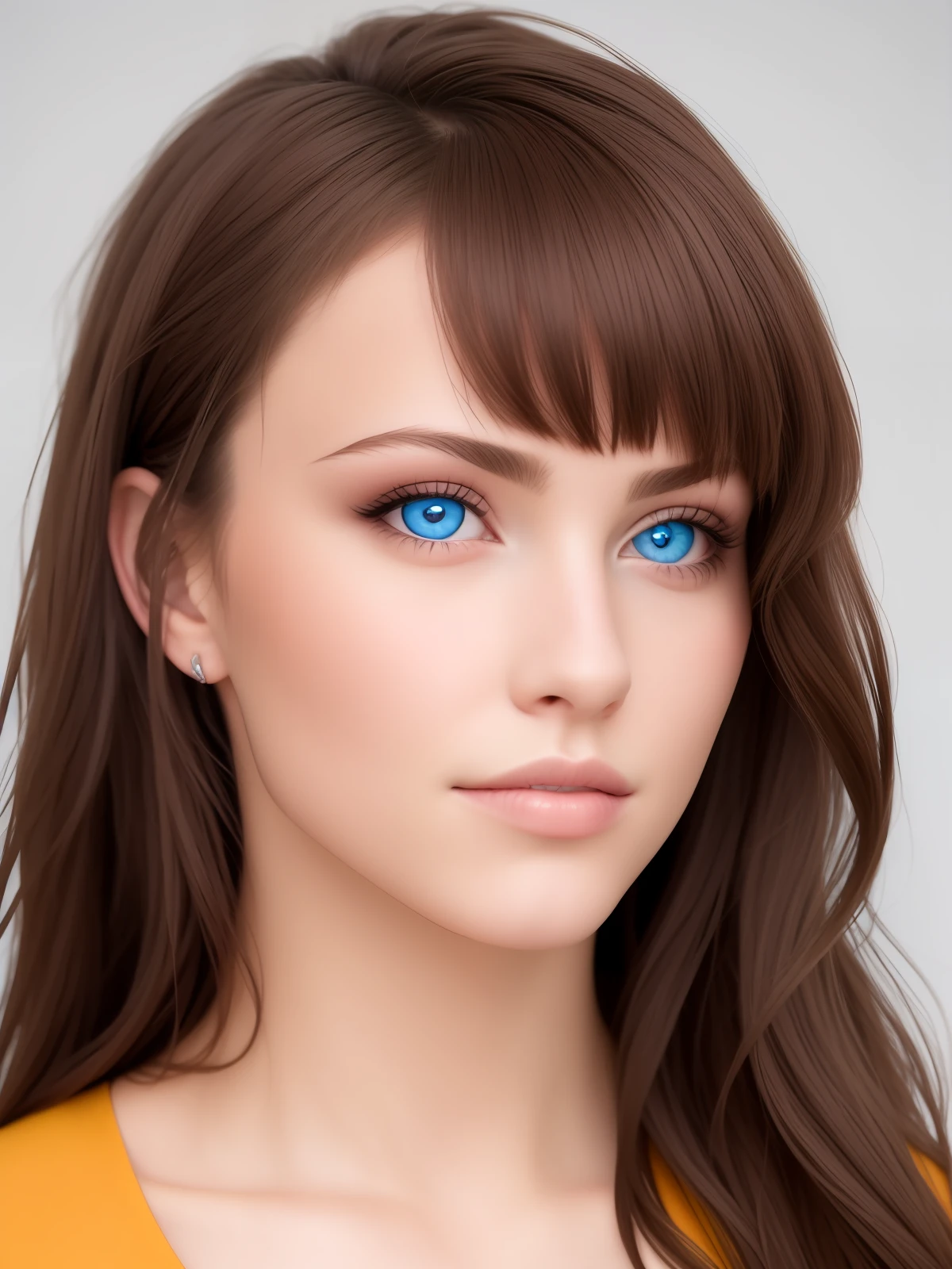 Brunette blue eyes model name Ricarda