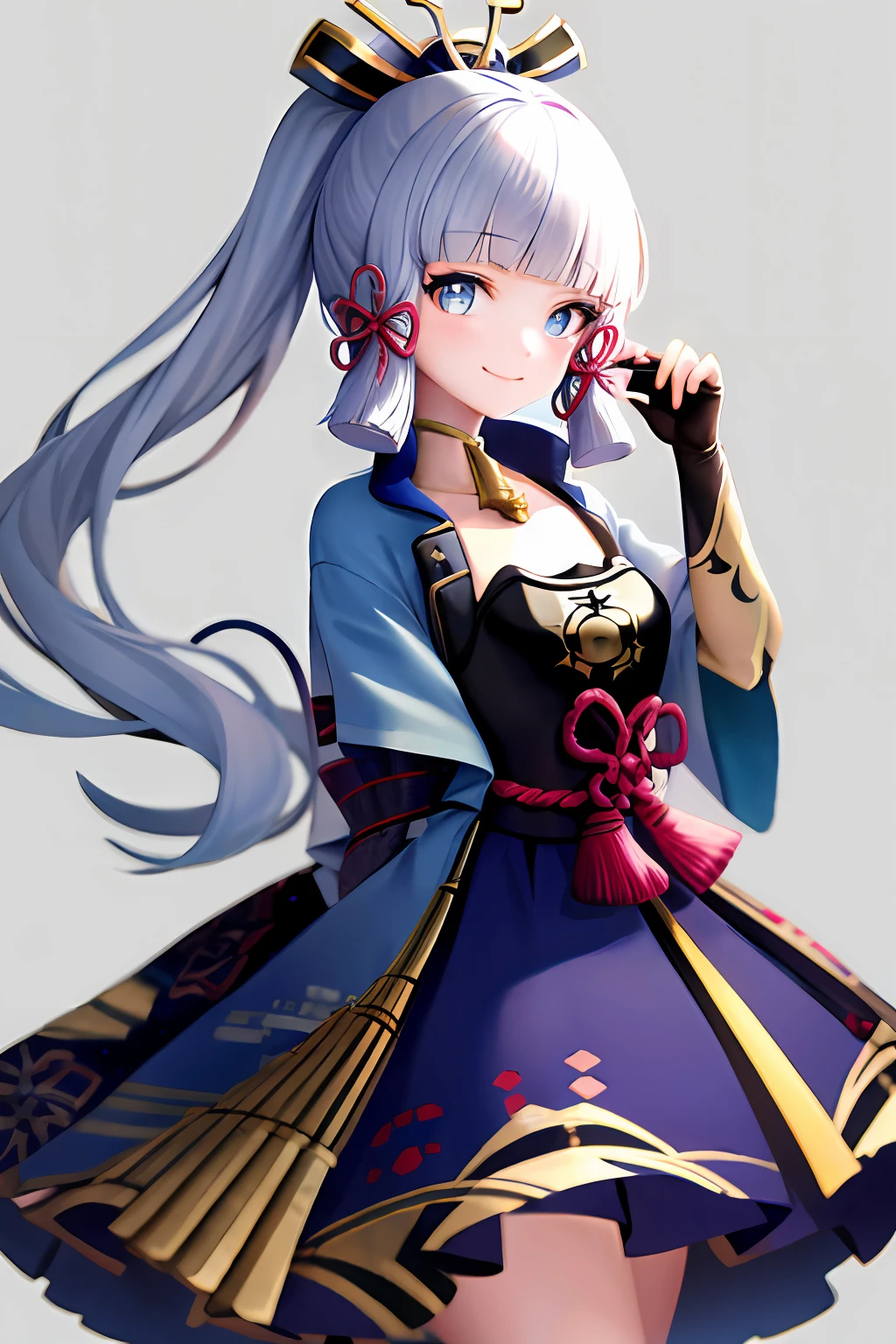 masterpiece, highres, best quality, 1girl solo, kamisato_ayaka, smile, kimono