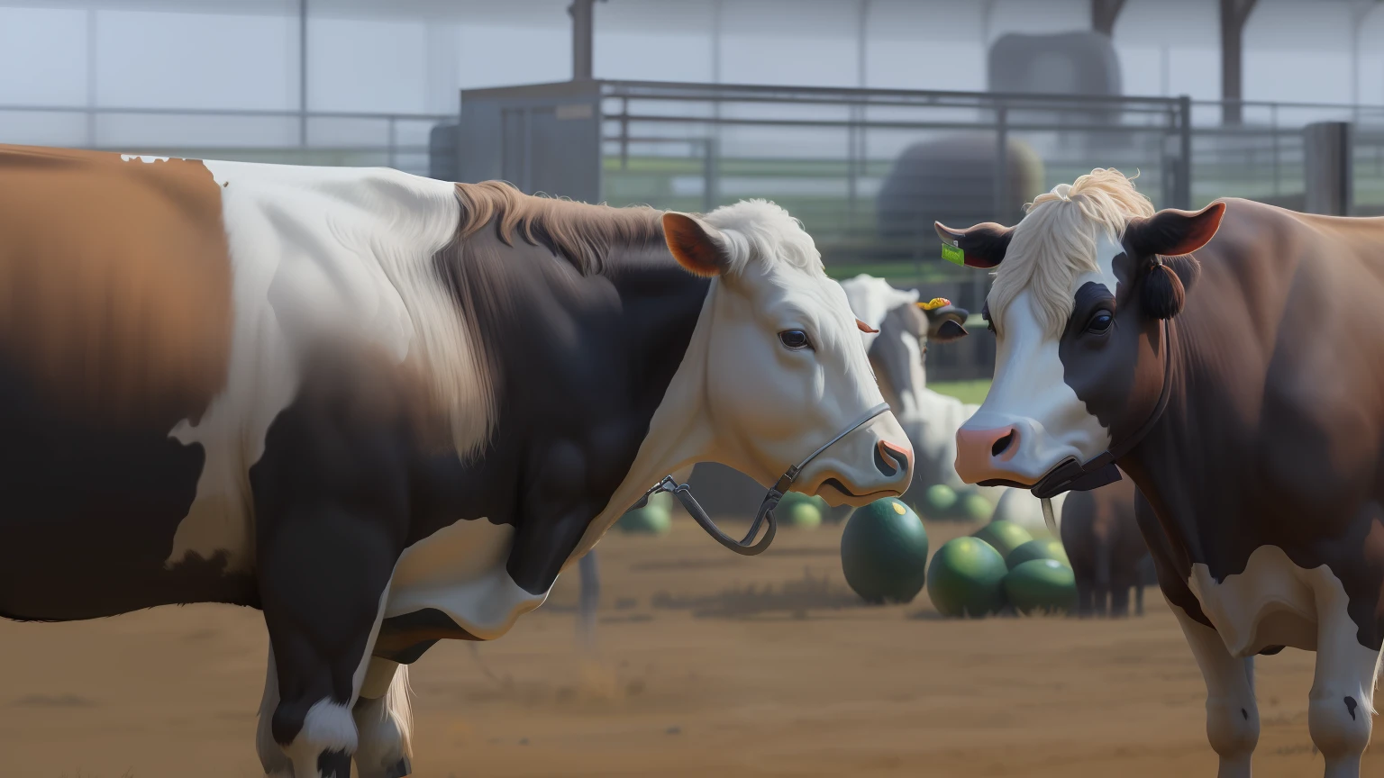 The head of the cow turns into an avocado
