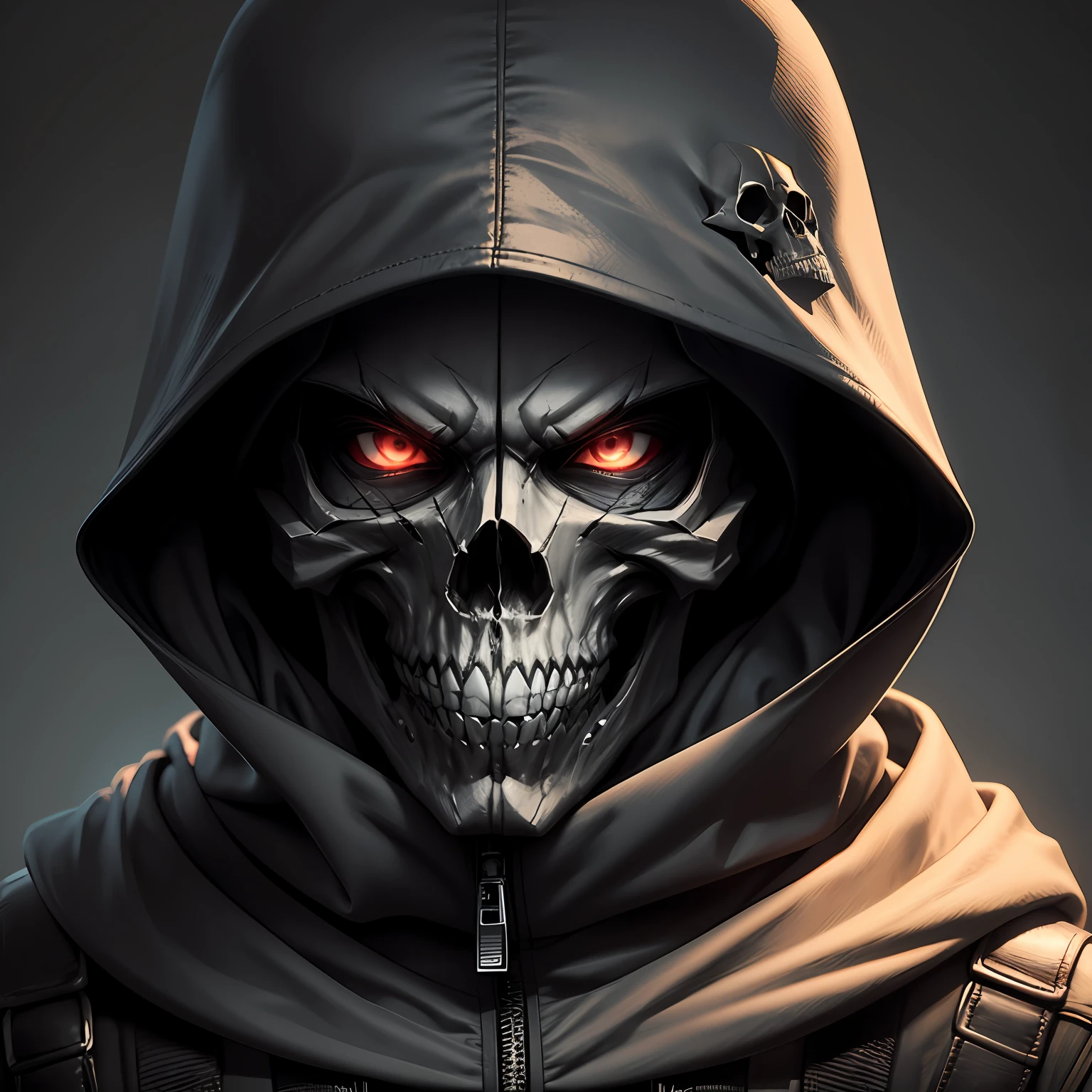 hooded skull mask counter strike black background --auto