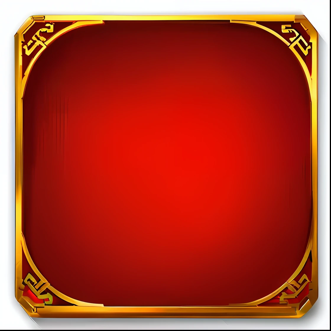 a red and gold square frame with a golden border, game card frame, game icon asset, gold and red metal, card frame, gold and red, golden frame, red and gold cloth, game icon, chinese style, red and gold, background(solid), squared border, 3 d icon for mobile game, decorative frame, scarlet background, changquan, oriental