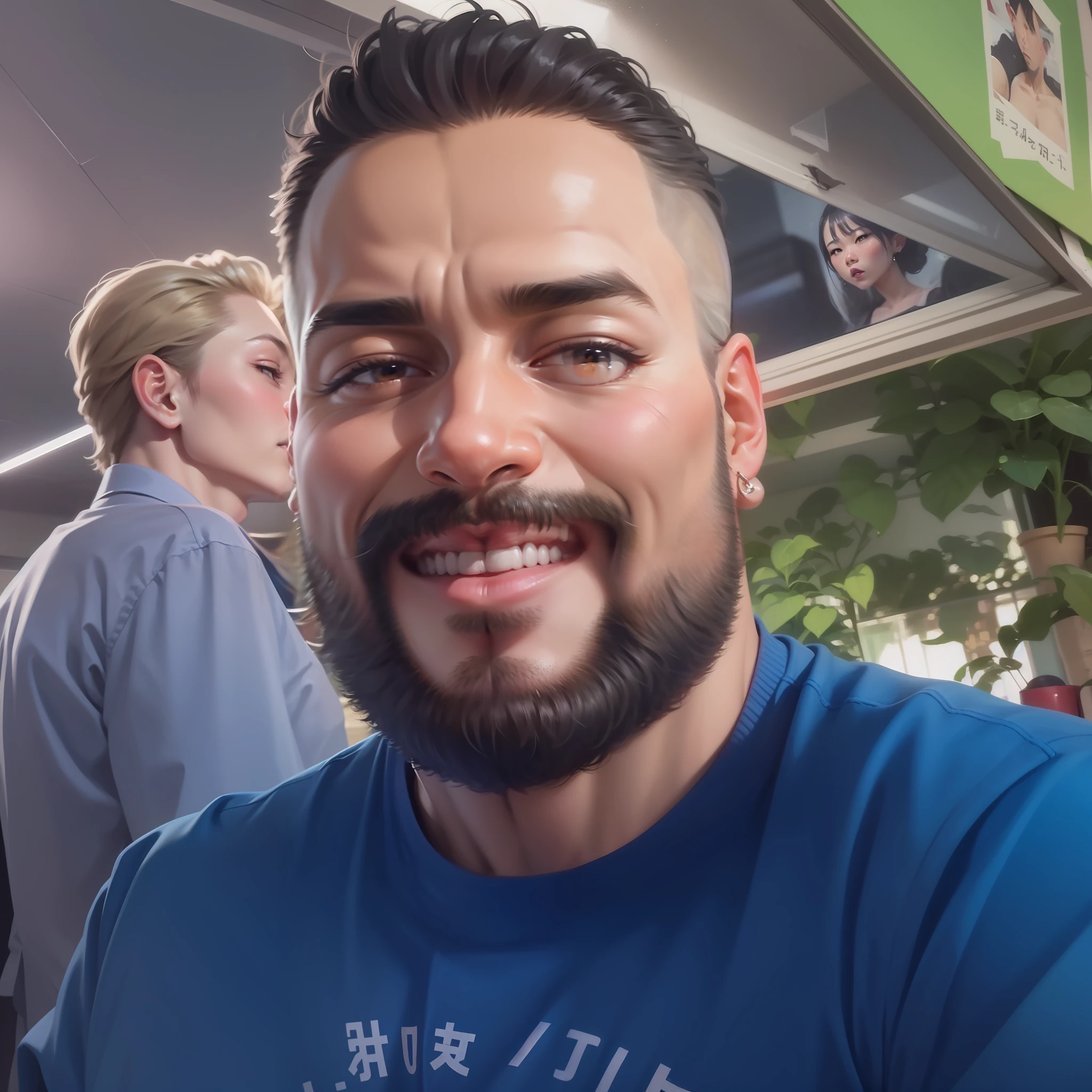 I want a perfect body with excellent sahep from a 35-year-old man, using my face.