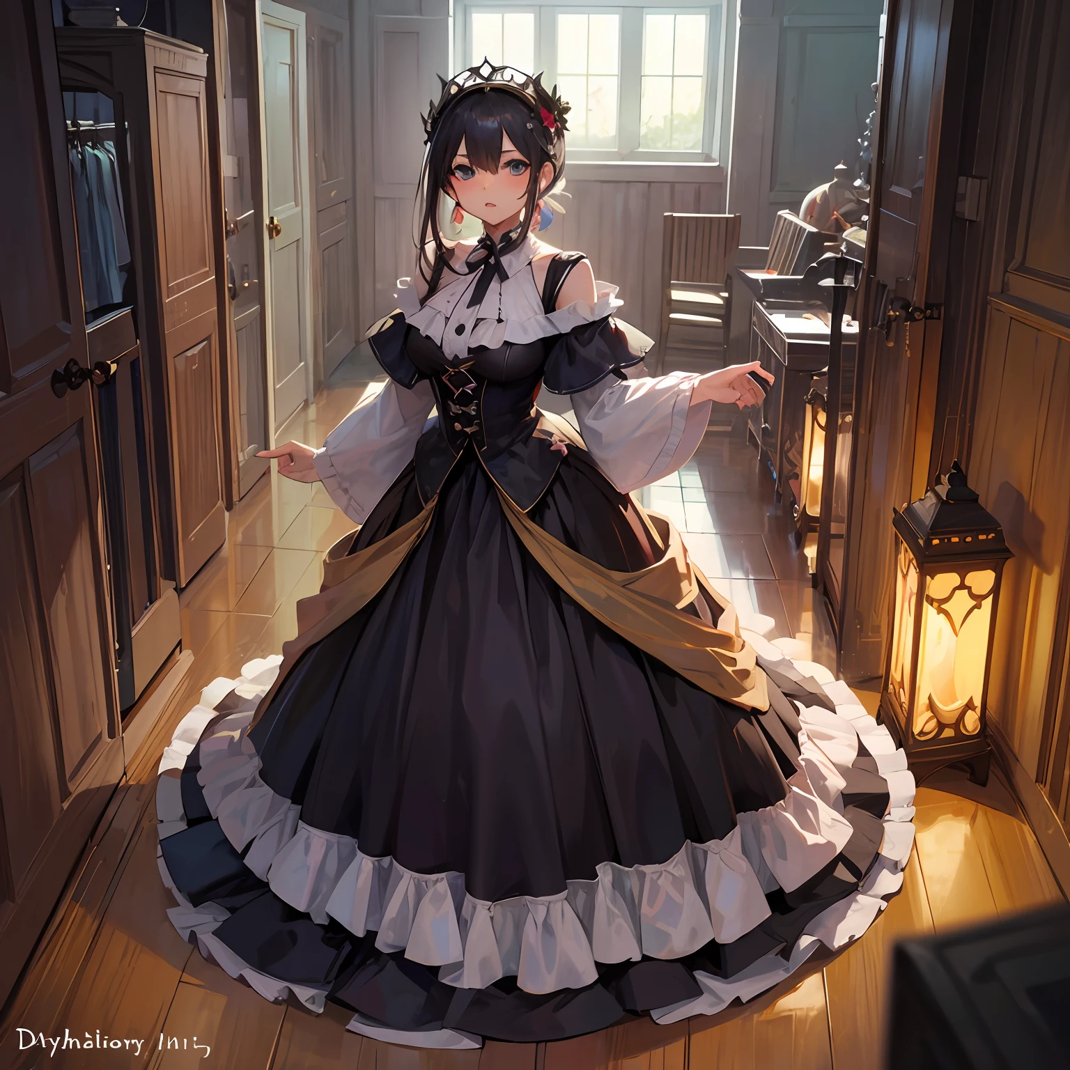 Exiled villain daughter, royal prison, shabby clothes, light clothes, Bourbon dynasty,