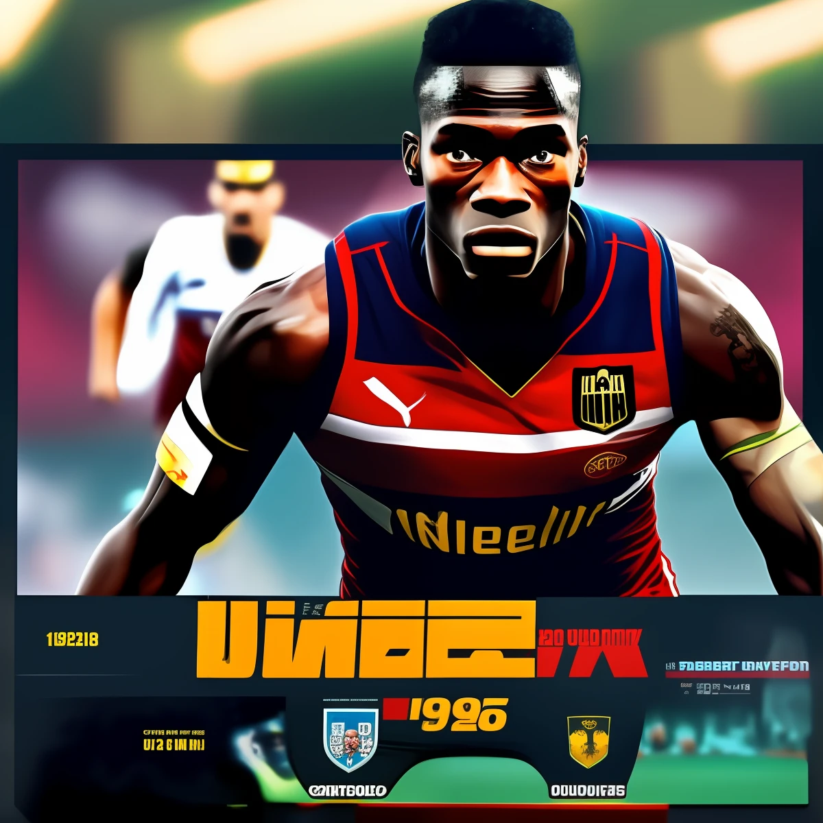 Create a 1920x1080 resolution thumb of the mutant onuachu player in 3d