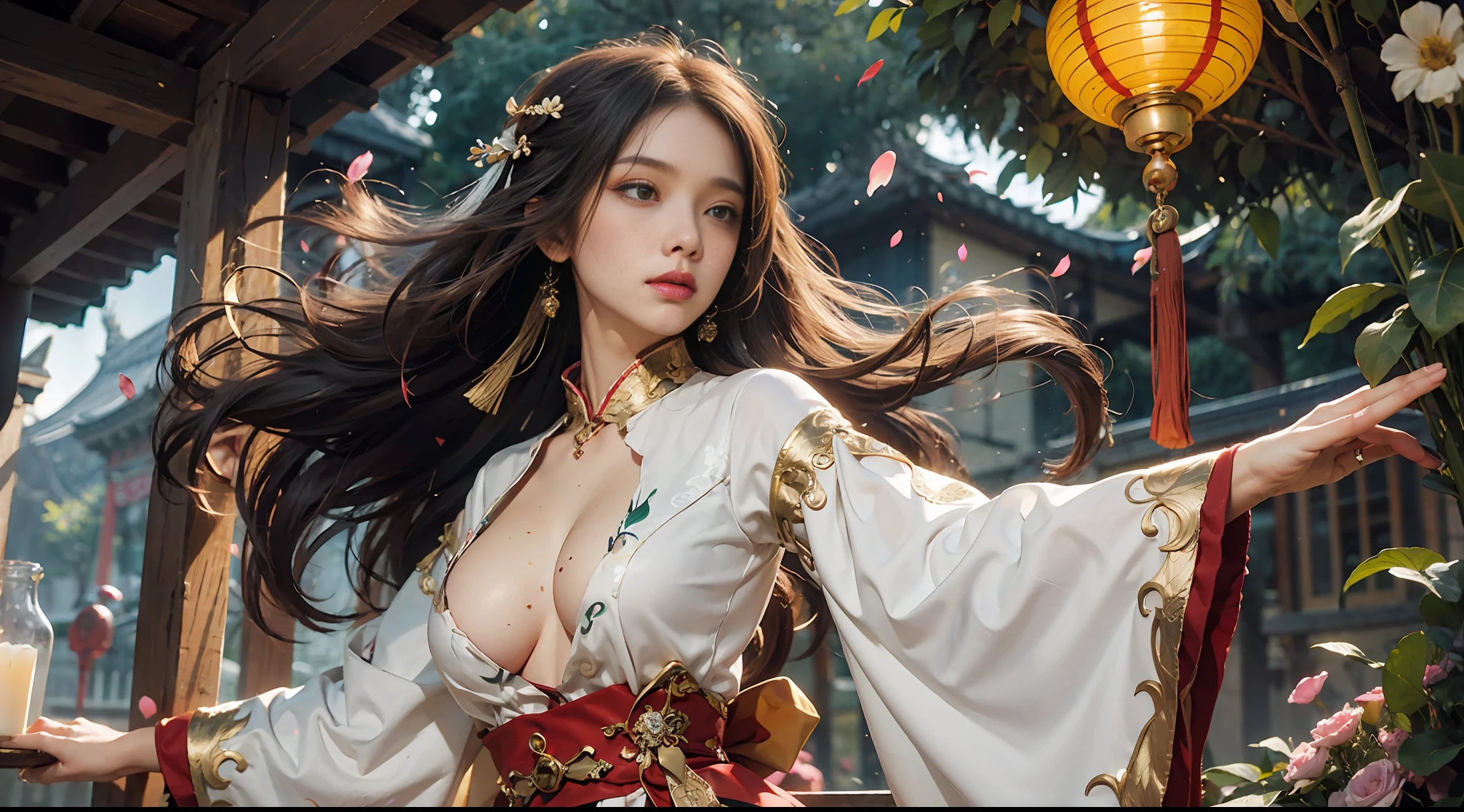 Superb Top, Masterpiece, High Resolution, 8K, Naked Leaky Chest, D Cup, Naked Leaky 3/4 Chest, Fine Detail, High Resolution, Wallpaper, 1 Woman, Solo, Dress, 16K, HDR, High Resolution, Depth of Field, (Film Grave: 1.1), Bocon, Primetime, (Lens Glow), Vignette, Rainbow, (Grading: 1.5)