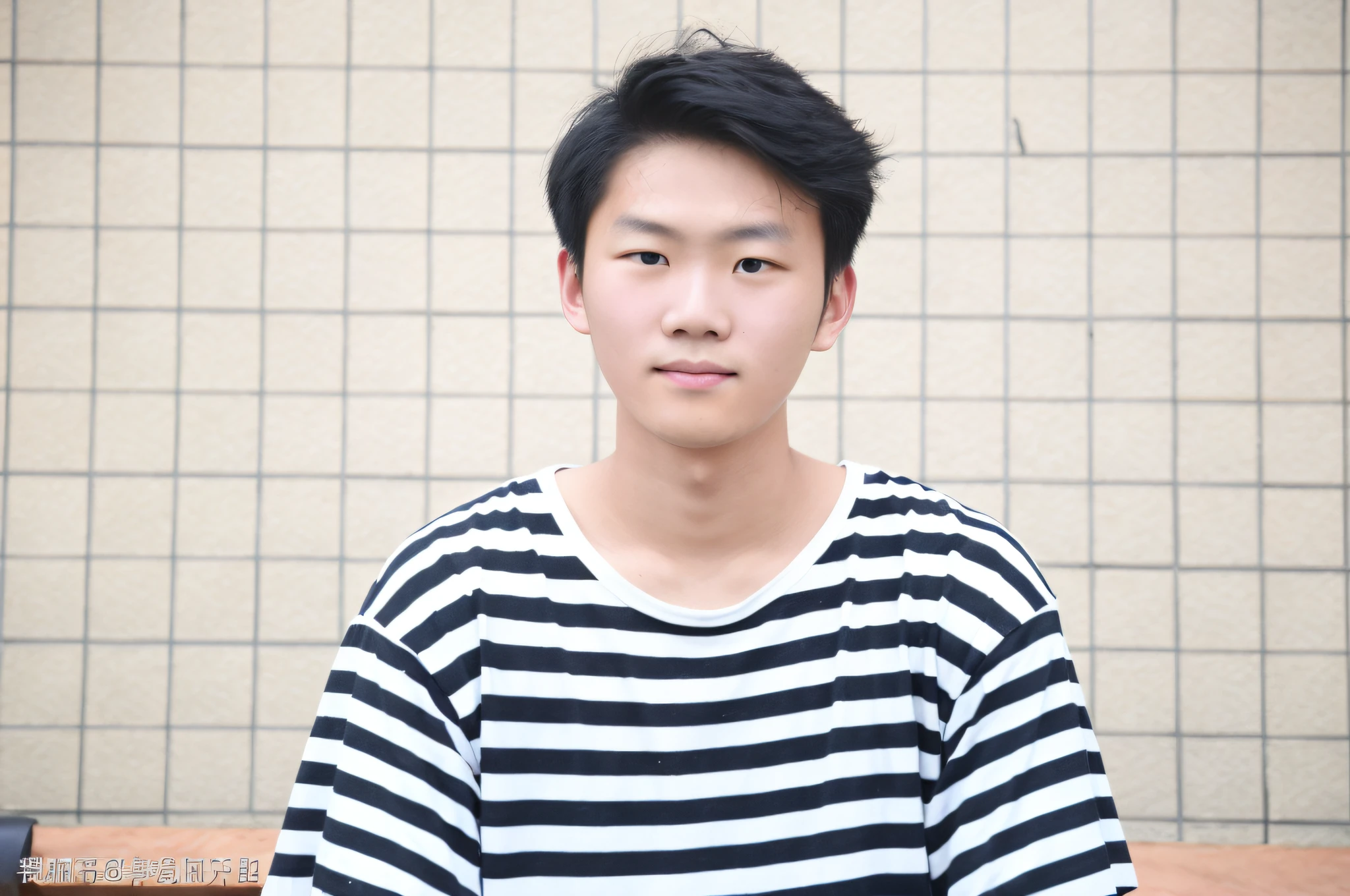 Male high school student, Chinese, portrait close-up