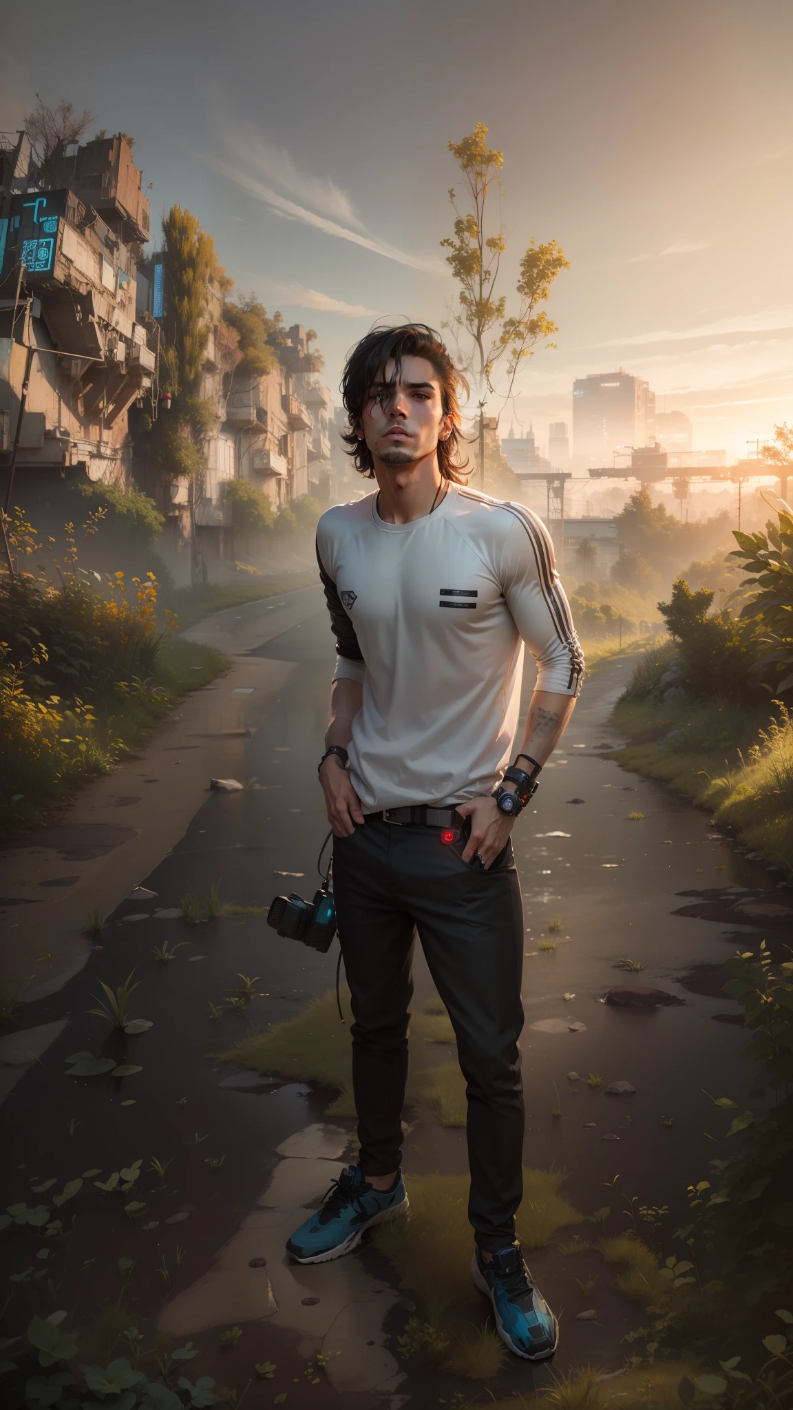 Change background cyberpunk handsome boy. Beautiful 8k face realistic background cyberpunk handsome