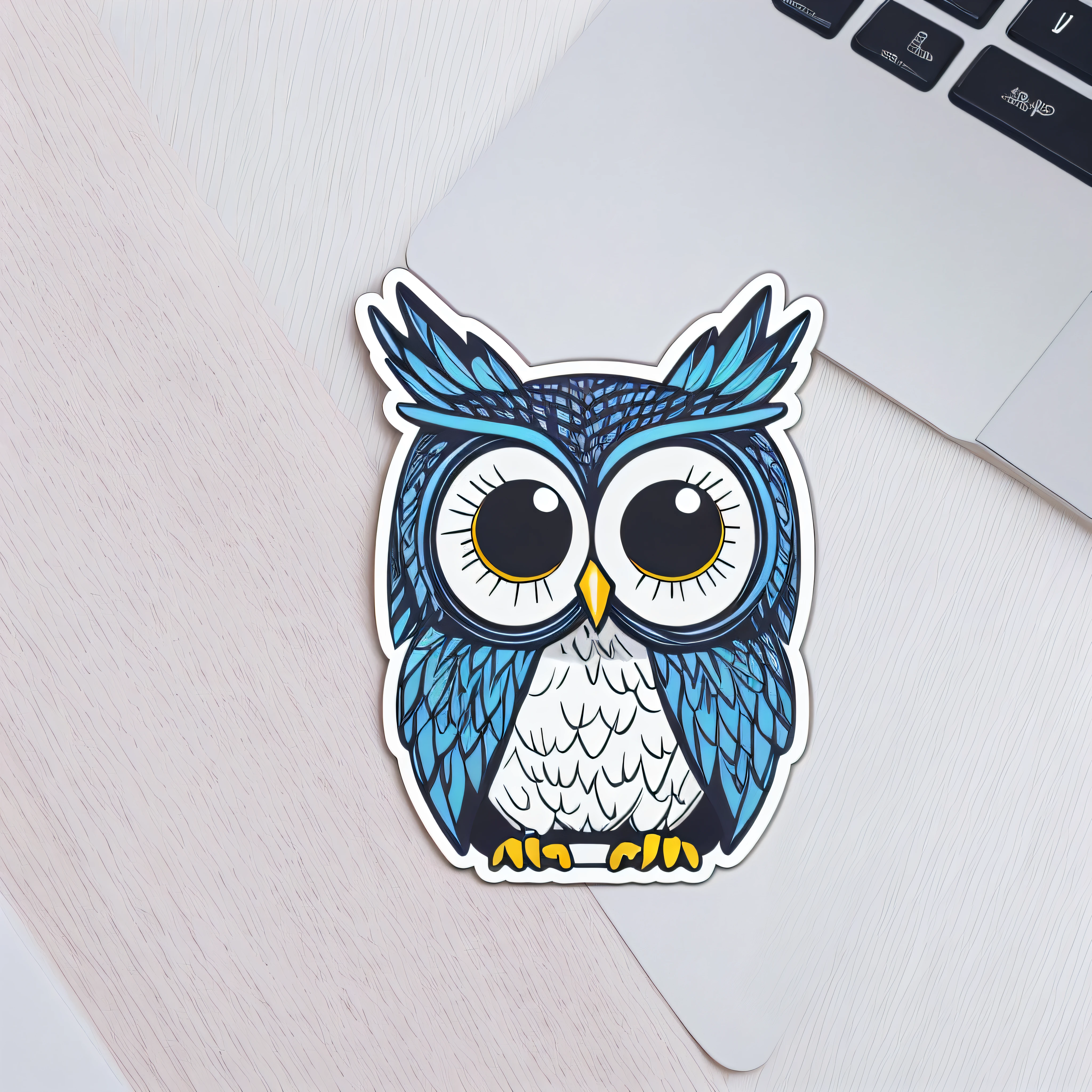 ((sticker)), stunning, chibi owl with cute eyes, cute 4k mouth, high quality, white background, high details, --ar 1:1, illustrator, transparent background --auto