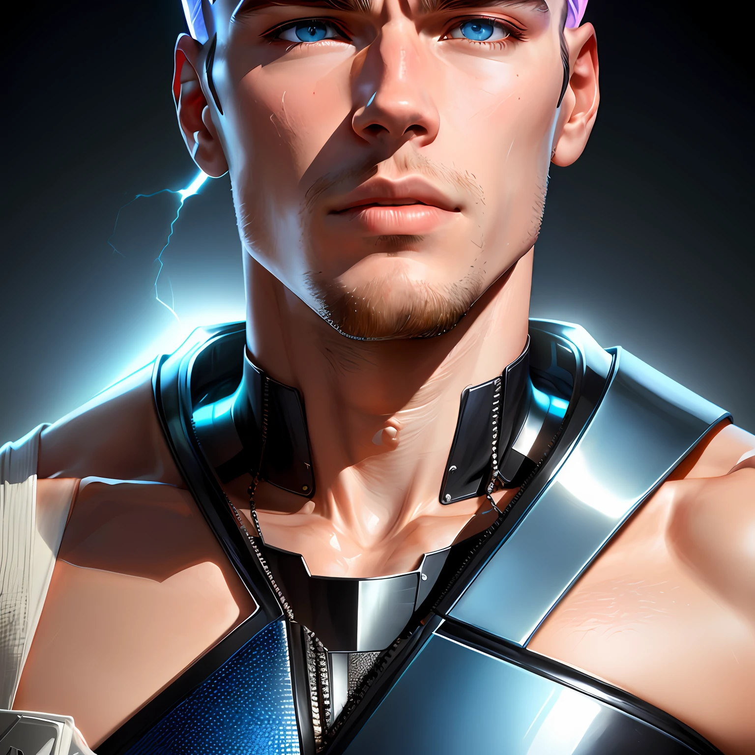 futuristic fashion meditation man musculação jumping in the air, full body, in white and grey style, creatine, social media portrait, fluid gestures, chrome, sketchfab, neo academic, photo realistic