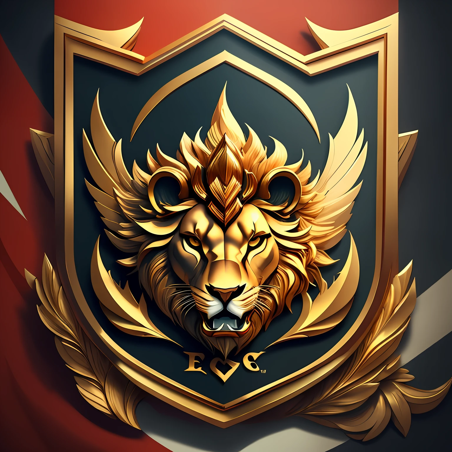 "Imagine a logo in the form of an emblem that incorporates iconic CS:GO elements such as a lion's head or a weapon profile. Draw the name "Piva" inside the emblem in an elegant and elegant way. Use strong, contrasting colors to highlight the logo and be memorable