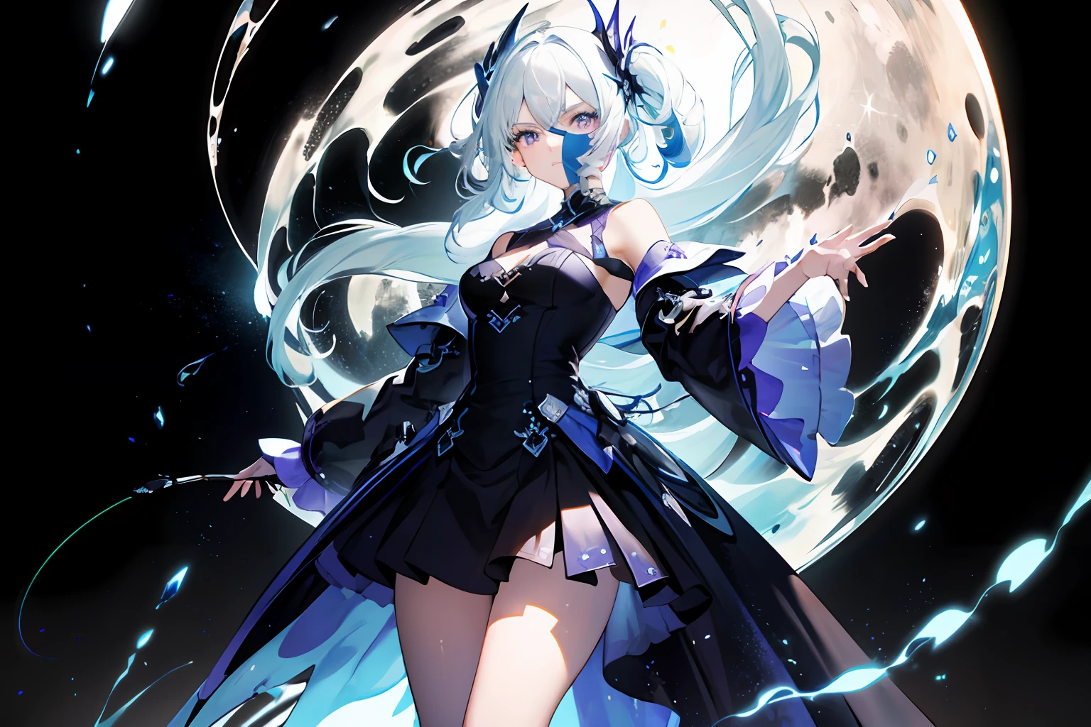 (masterpiece:1.2, best quality), (finely detailed beautiful eyes: 1.2), (extremely detailed CG unity 8k wallpaper, masterpiece, best quality, ultra-detailed, best shadow), (detailed background), (beautiful detailed face, beautiful detailed eyes), High contrast, (best illumination, an extremely delicate and beautiful),1girl,((colourful paint splashes on transparent background, dulux,)), ((caustic)), dynamic angle,beautiful detailed glow,full body, cowboy shot, white hair, purple eyes,