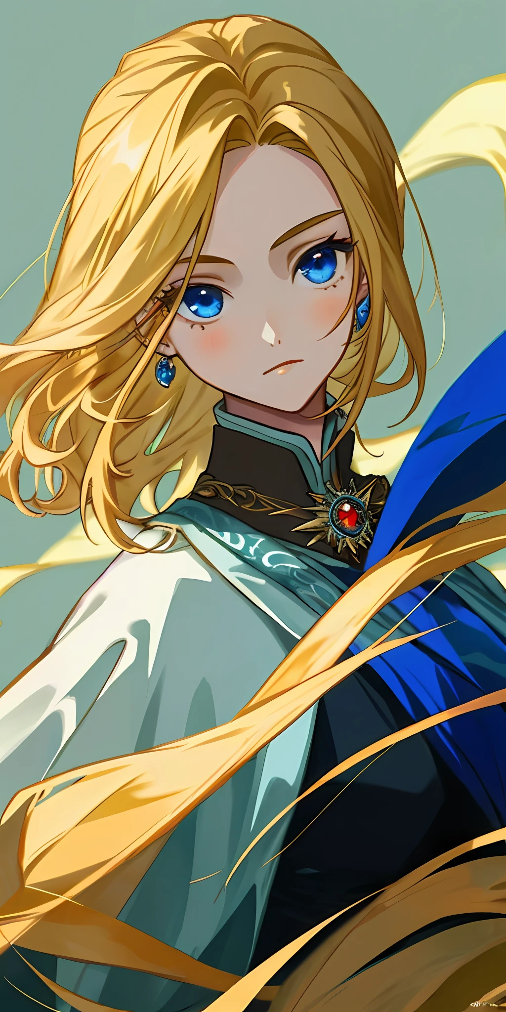 (masterpiece, best quality),1girl with blonde hair and jewel blue eyes with royal clothes