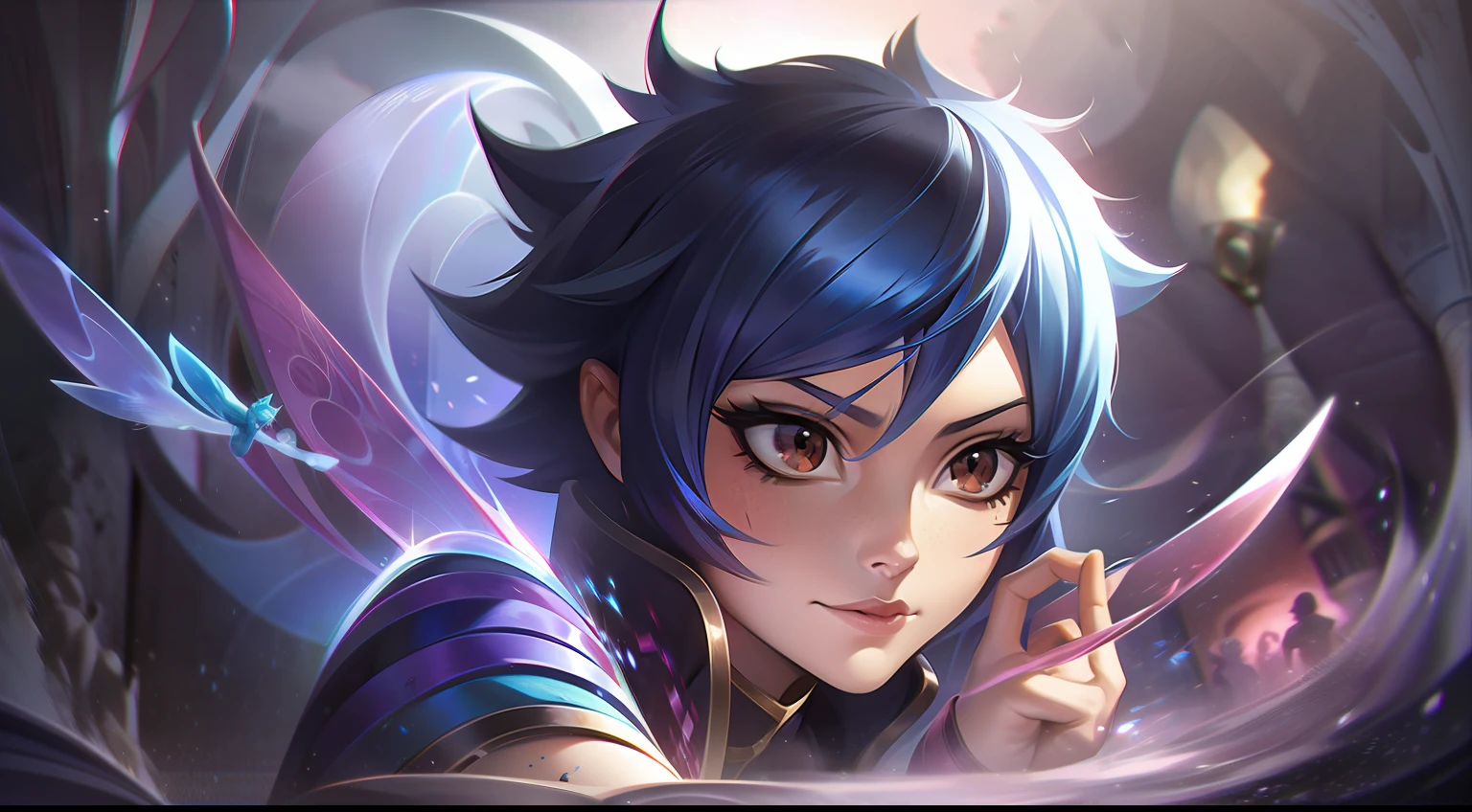 Abjuration cute short-haired woman with a shy pose + cast spells that provide protection and healing +Wendy Marvell (Fairy Tail)
Sherria Blendy (Fairy Tail)
Acnologia (Fairy Tail) + black water fountain background + femme fatale splashart, splashart, League of Legends splashart, art, brushstroke, masterpiece, 8k, ultra detailed, HD