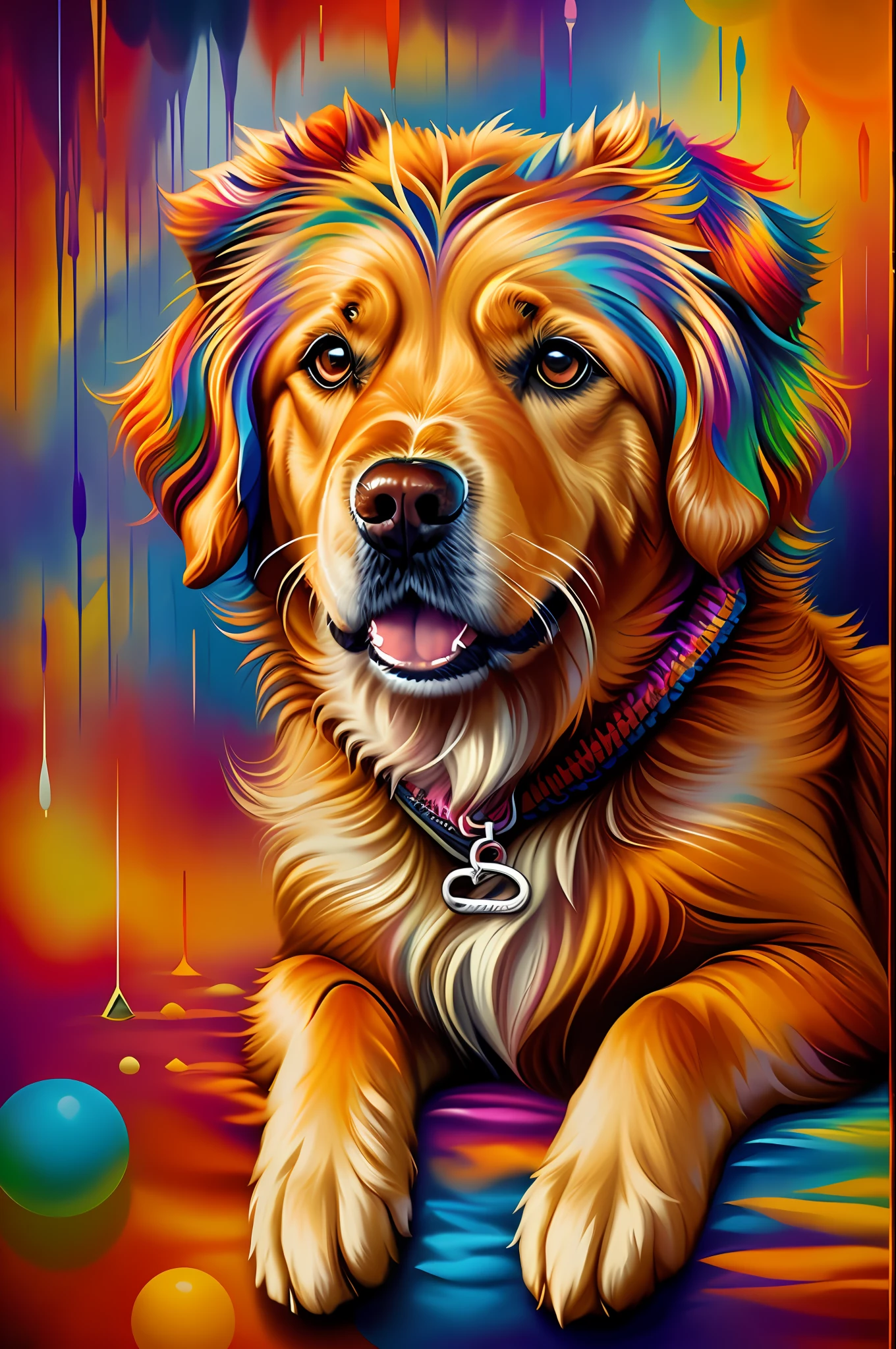 (Dog Golden Retriever),(happy)),(2ear)), Eduardo Kobra padding ,wall PORTRAIT multidimensional geometric, art, chibi,
yang08k, beautiful, colorful,
masterpieces, top quality, best quality, official art, beautiful and aesthetic,