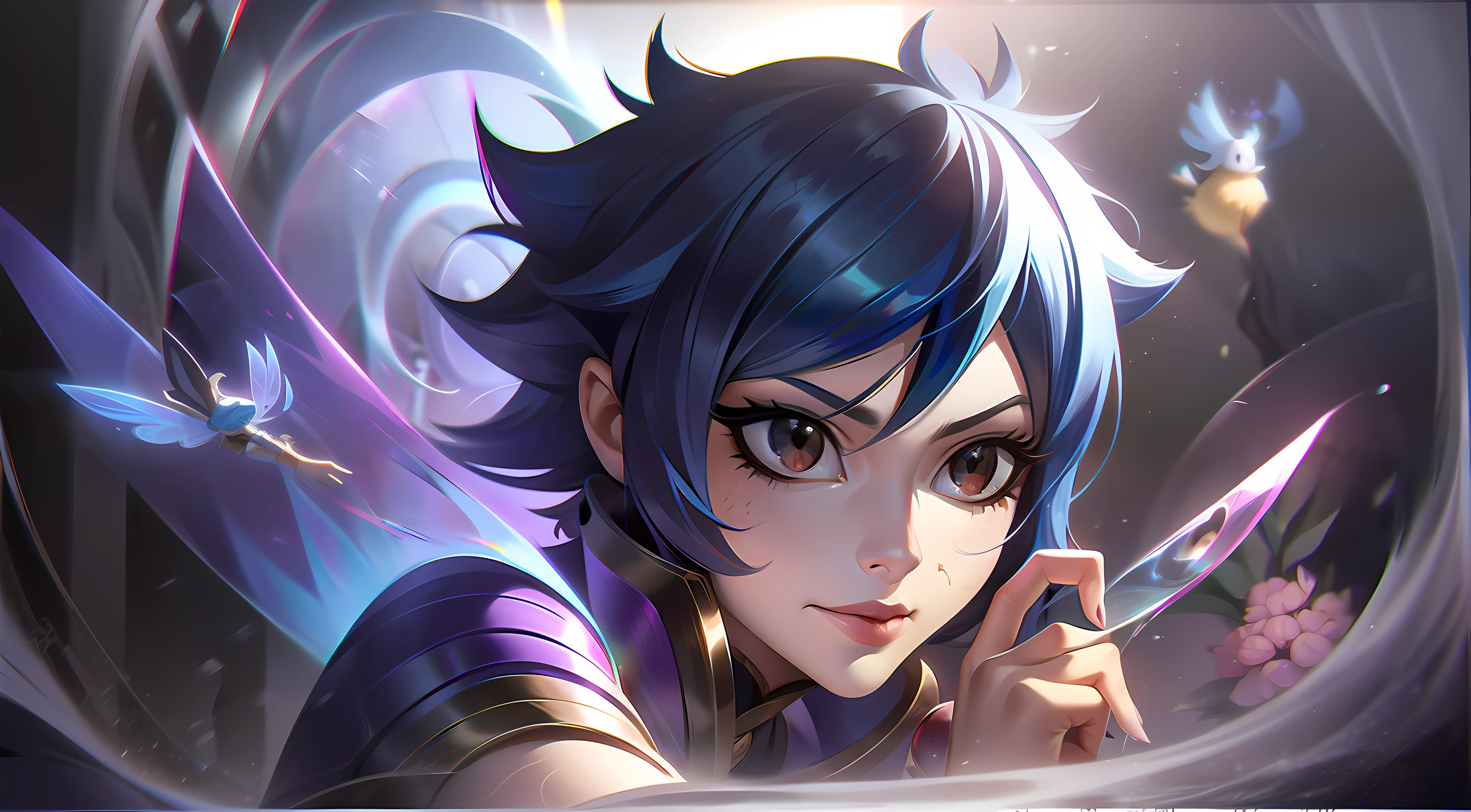 Abjuration cute short-haired woman with a shy pose + cast spells that provide protection and healing +Wendy Marvell (Fairy Tail)
Sherria Blendy (Fairy Tail)
Acnologia (Fairy Tail) + black water fountain background + femme fatale splashart, splashart, League of Legends splashart, art, brushstroke, masterpiece, 8k, ultra detailed, HD