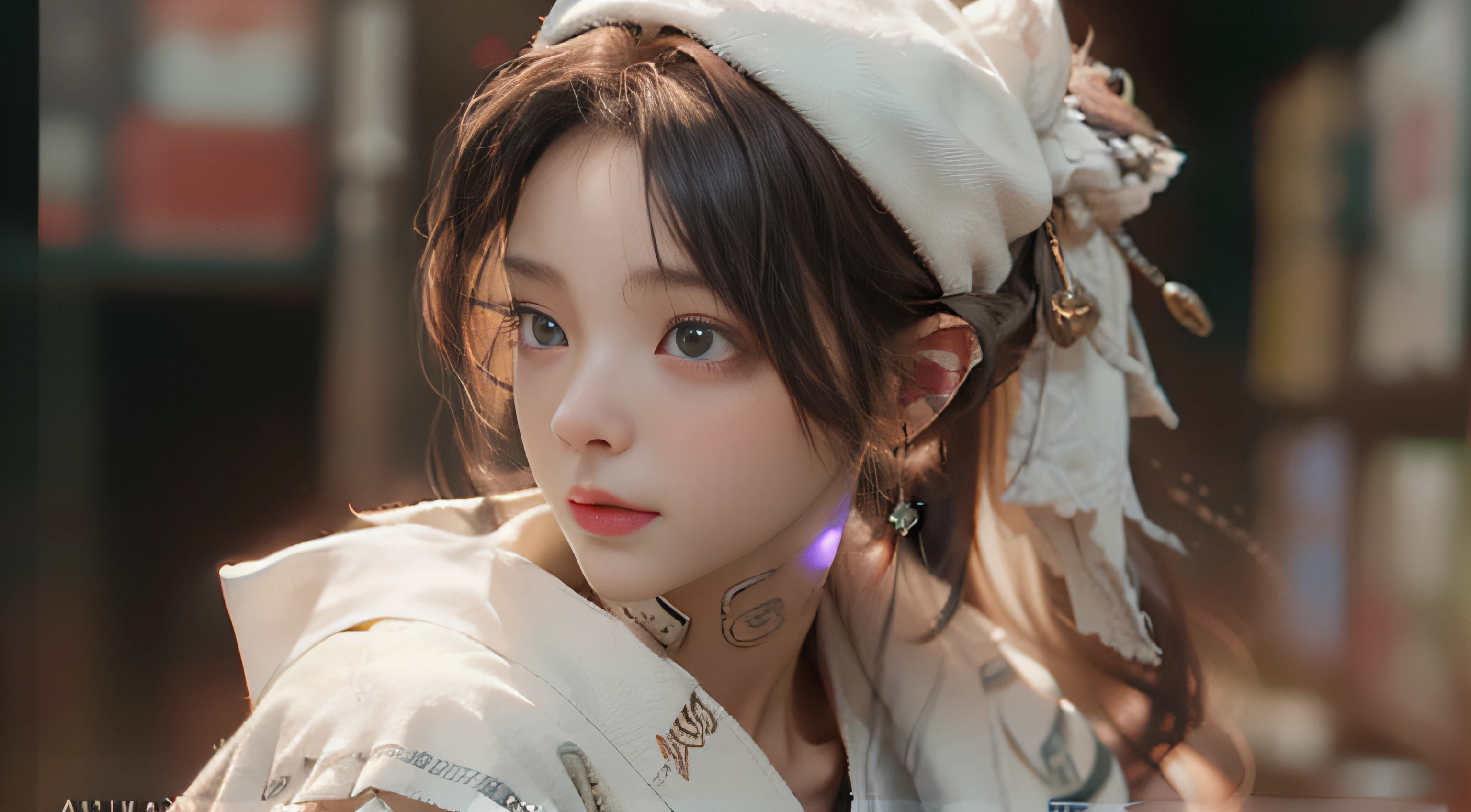 ((best best quality)), ((MasterPiece)), (Detail:1.4), 3D, A beautiful cyberpunk female image,HDR（high dynamic range）,RayTrace,nvidia rtx,The ultra-Resolution,Unreal 5,Subsurface scattering、pbr texturing、postprocessing、Anisotropic Filtering、depth offield、Maximum Clarity and Clarity、Many-Layer Textures、Albedo and Specular map、Surface coloring、Mitsu-Accurate simulation of material interactions、Perfect Scale、octanerendering、Two-colored light、large aperture、low ISO、white balance、Rule of Thirds、8K RAW、beautiful bright pupils，flowing robe，Fine pupils，Detailed face and eyes，Long Lashes，Blushlush，voluminous hair，Tender red lips