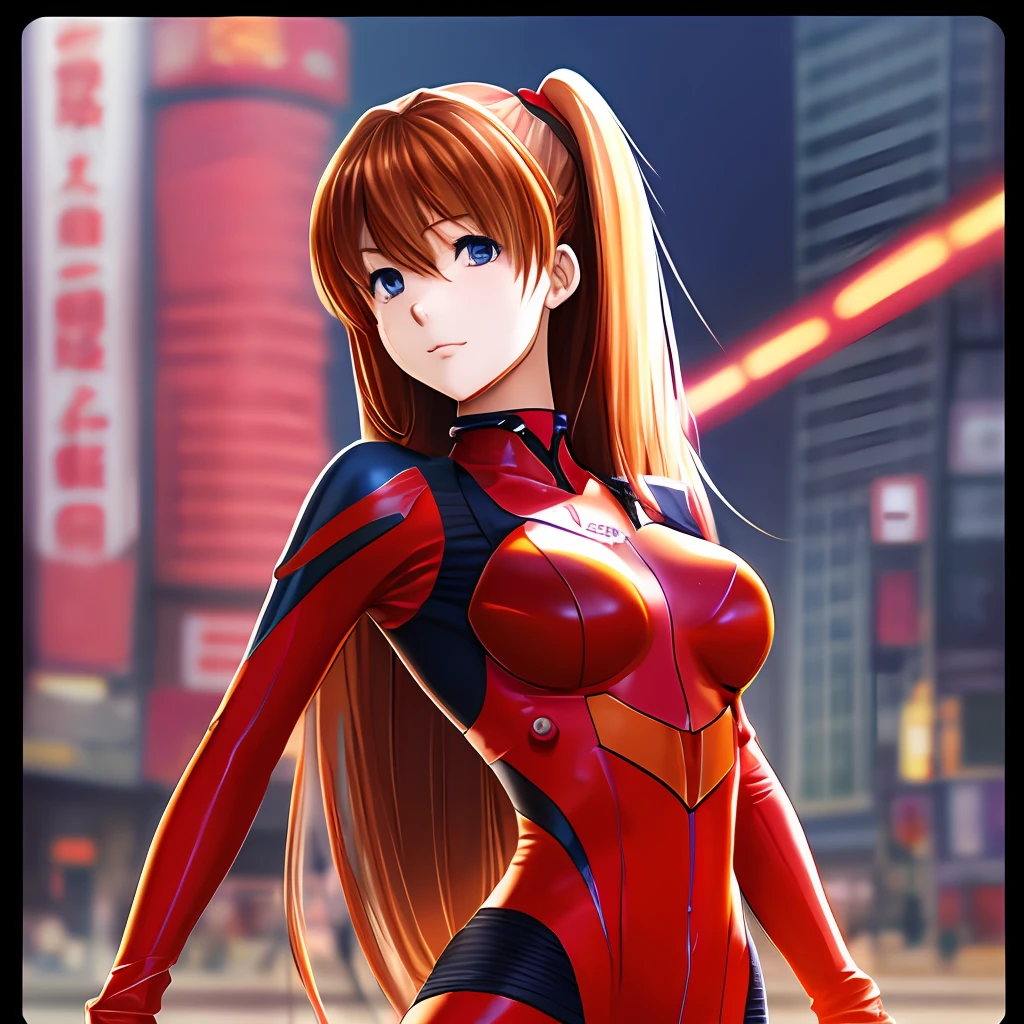 of young woman Asuka Langley soryu japanese anime Evangelion,With tight red clothes on her body, beautiful and sexy seductress, features character Asuka anime evangelion,q Very sexy, very attractive, big buttocks, big chest, flaccid chest, images taken by Canon camera with very high quality and very high definition --auto --s2