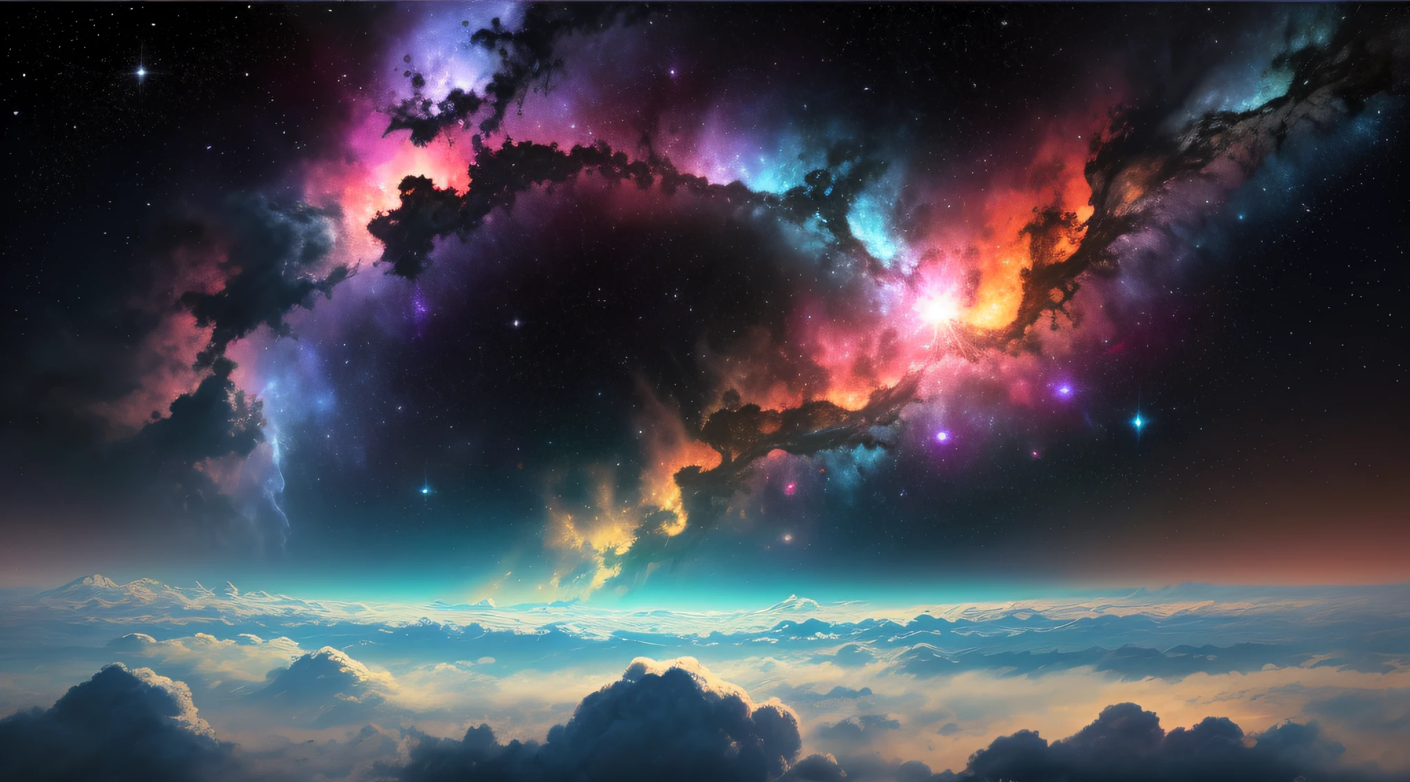 Cosmos, nebula, blue
