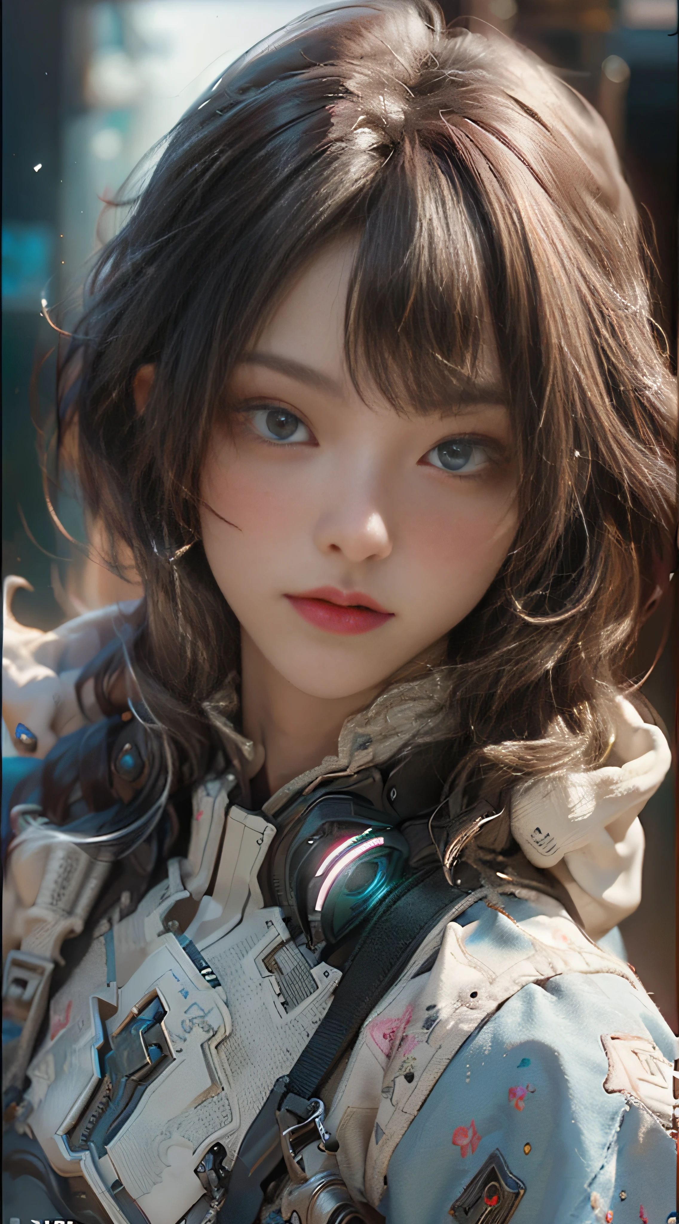 ((best best quality)), ((MasterPiece)), (Detail:1.4), 3D, A beautiful cyberpunk female image,HDR（high dynamic range）,RayTrace,nvidia rtx,The ultra-Resolution,Unreal 5,Subsurface scattering、pbr texturing、postprocessing、Anisotropic Filtering、depth offield、Maximum Clarity and Clarity、Many-Layer Textures、Albedo and Specular map、Surface coloring、Mitsu-Accurate simulation of material interactions、Perfect Scale、octanerendering、Two-colored light、large aperture、low ISO、white balance、Rule of Thirds、8K RAW、beautiful bright pupils，flowing robe，Fine pupils，Detailed face and eyes，Long Lashes，Blushlush，voluminous hair，Tender red lips