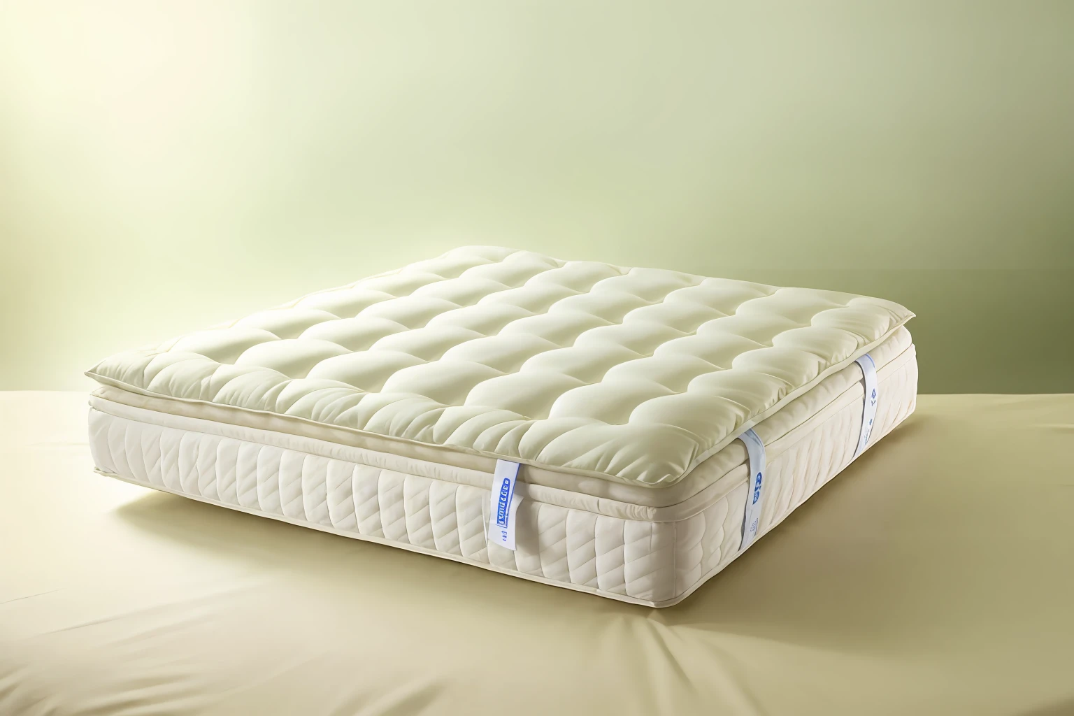 a close up of a mattress with a white cover on it, un made bed, ultra realistic”, ultra realistic ”, white bed, buxom, king, [ moist, ultra, princess, giga, bespoke, front side view full sheet, bed, high detail product photo, dreamy soft, product photo, ultra mega super hyper realistic, small bed not made