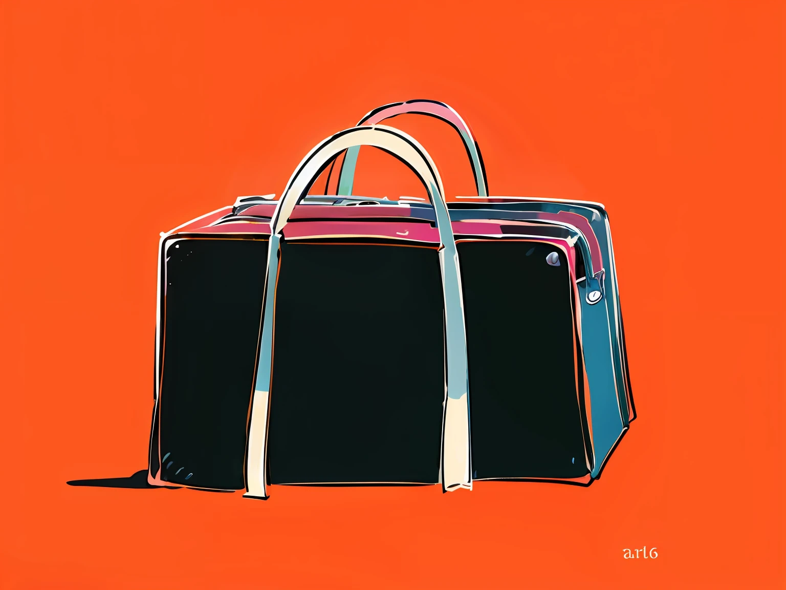 Bag with handle and handle, bag, luggage, line art - n 9, drawn with single line, Helen Stevenson, line sketch, bag, by Yuko Tatoshima, by Ayako Rokkaku, by Yunkuni Higashine, made with illustrator, handbag, by Makihaku --auto