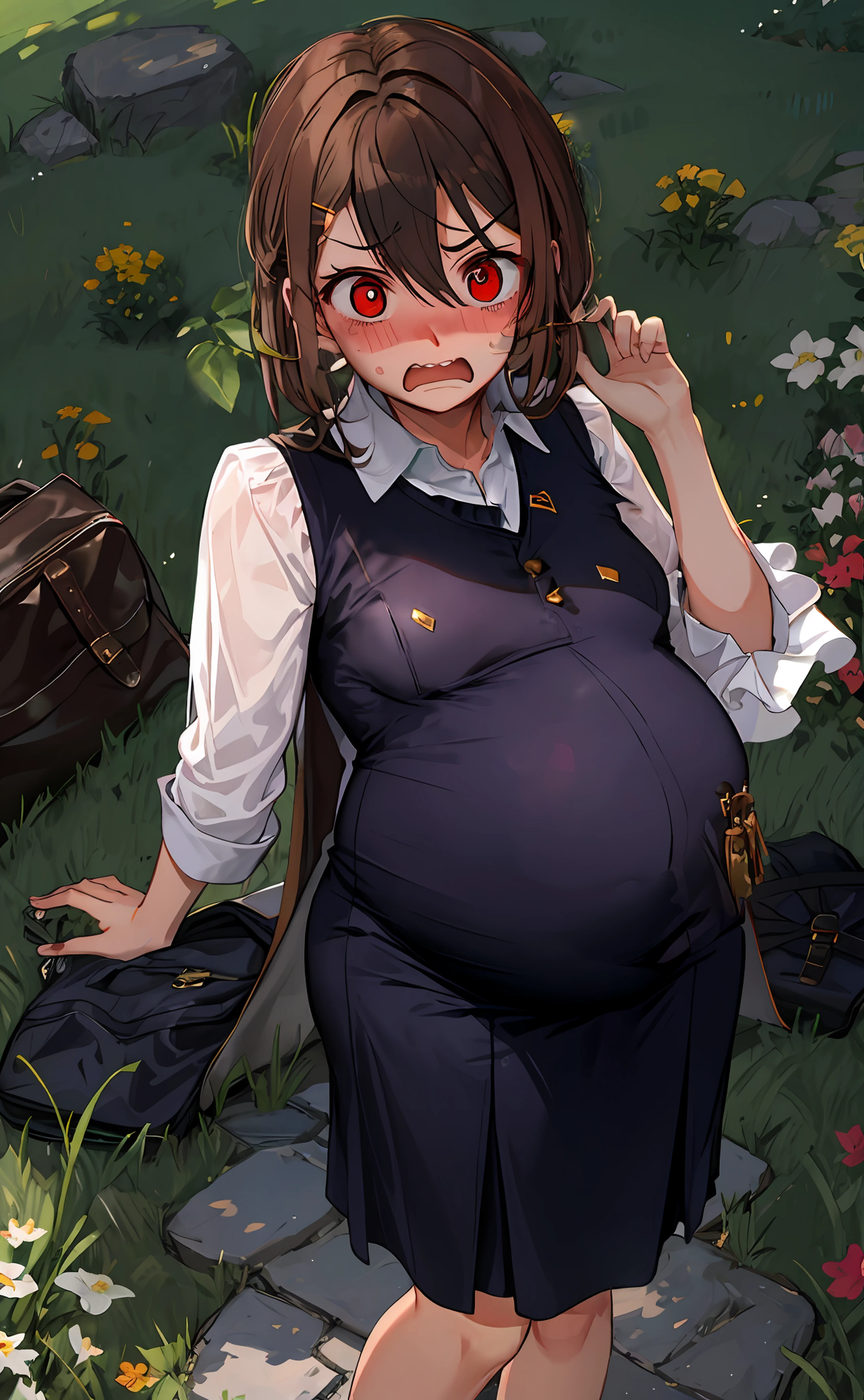 (Full clothing), (Decreased breasts), (small breasts)