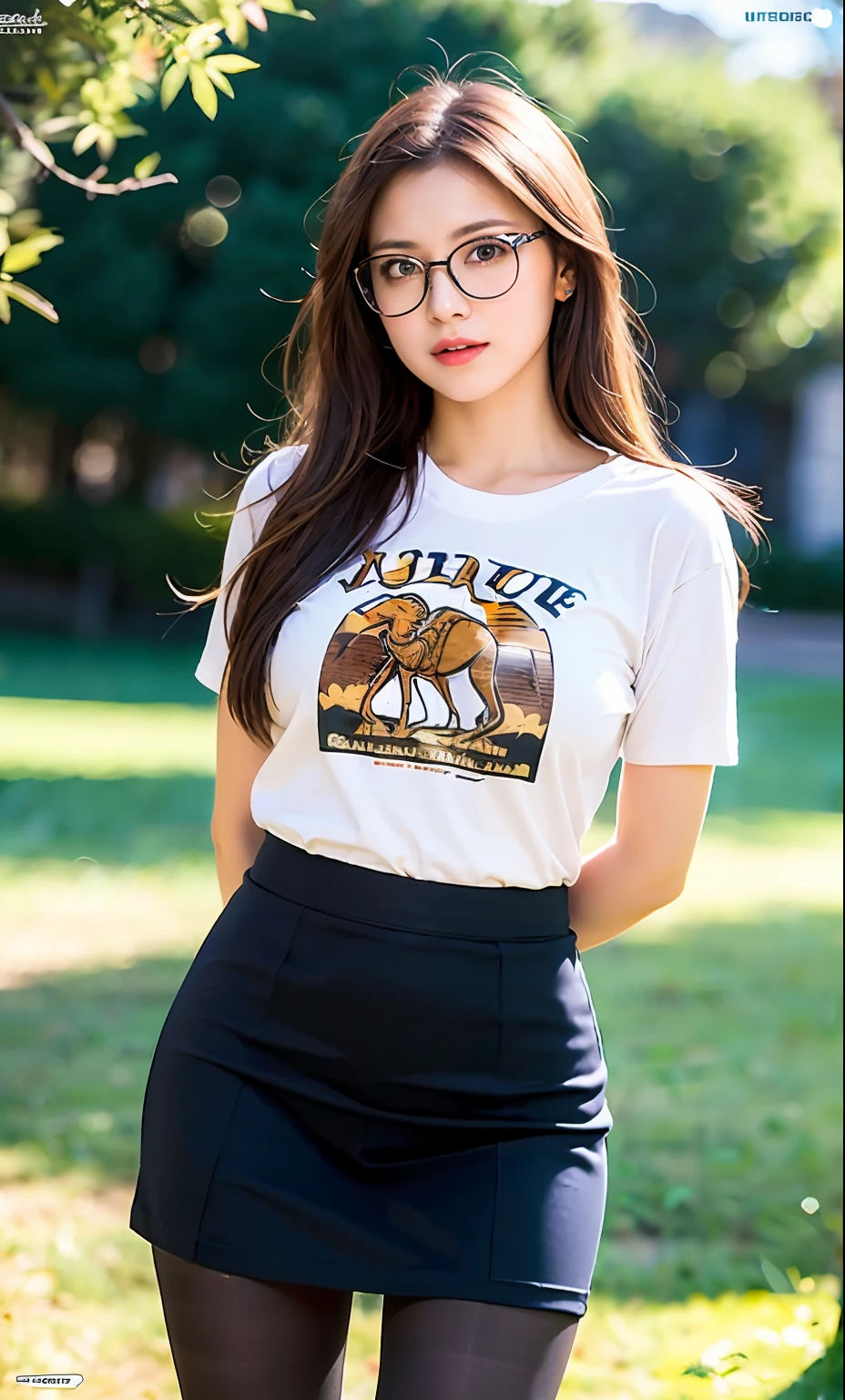 ulzzang-6500-v1.1,(raw photo:1.2), (photorealistic:1.4), beautiful detailed girl, very detailed eyes and face, beautiful detailed eyes, ridiculous, incredibly ridiculous, huge file size, super detailed, high resolution, very detailed, best quality, masterpiece, ((t-shirt)), illustration, very detailed, CG, unified, 8k wallpaper, amazing, fine details, masterpiece, Best quality, very detailed CG unified 8k wallpaper, face light, movie lighting, 1girl, 16 years old, long white hair, side split, (big breasts), (no panties)), (with glasses), (dynamic pose), (sexy pose), ((camel toe))), (half), ((pantyhose)), ((black hip skirt)), (bent knees)))))