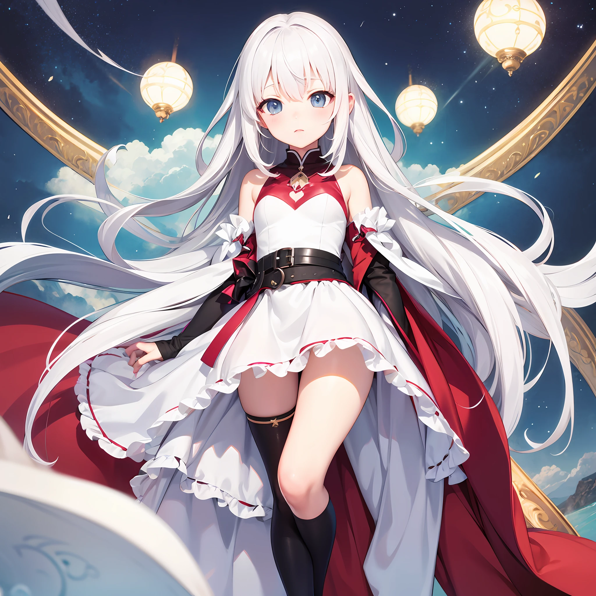 Anime white hair white silk --auto