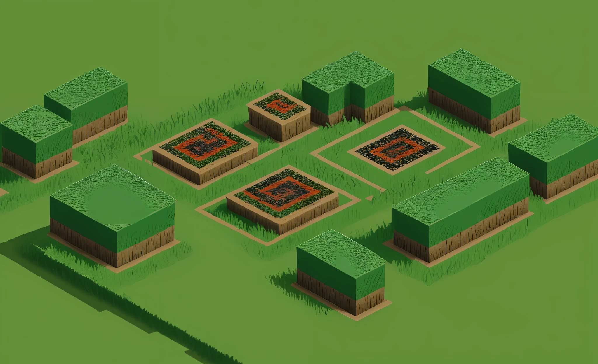 A field Minecraft landscape