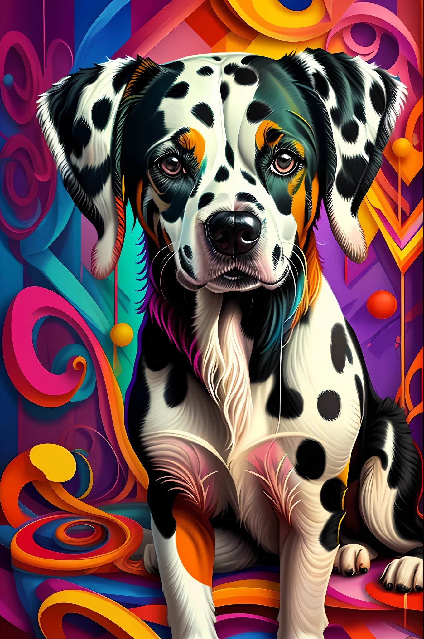 (Dalmatian Dog ),(happy)),(ear down)), Eduardo Kobra padding ,multidimensional geometric PORTRAIT wall, art, chibi,
yang08k, beautiful, colorful,
masterpieces, top quality, best quality, official art, beautiful and aesthetic,