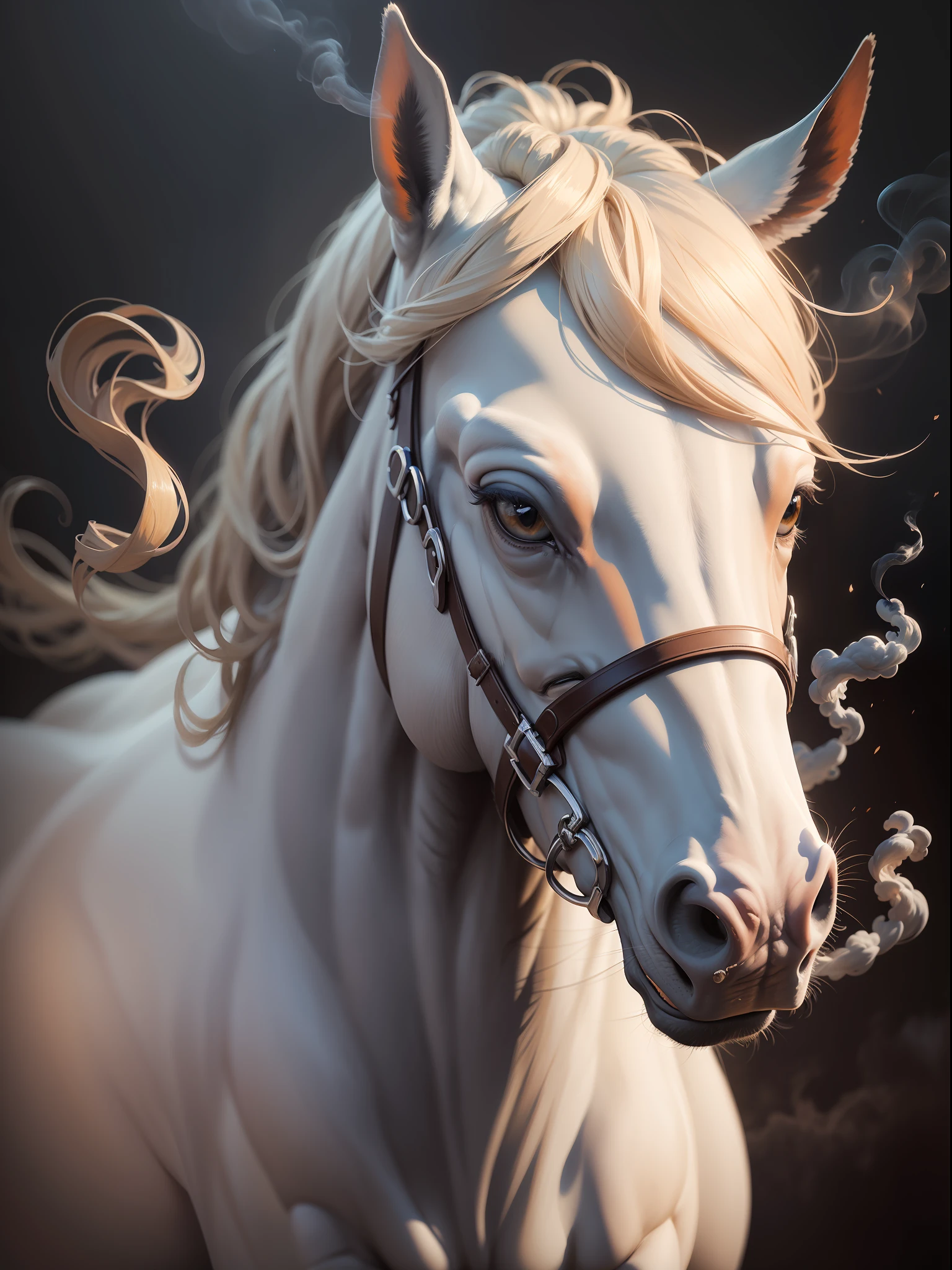 White Horse Portrait, Paradox Style, War, Dust, Smoke Background, Portrait Oil Painting on Canvas
Vibrant Colors, Saturated, Hue, Warm Effects, Contrast, Sharp edge
Detailed Oil Painting, Hyper Realistic, 4k photo, Oil Painting Brush Strokes,