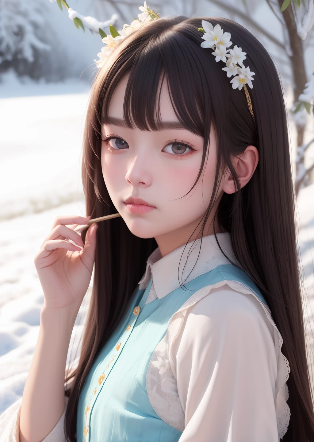 The muscles are like mutton fat and snow, and the willow eyebrows are soft and delicate. Five-foot-long face flushed, loli two-dimensional