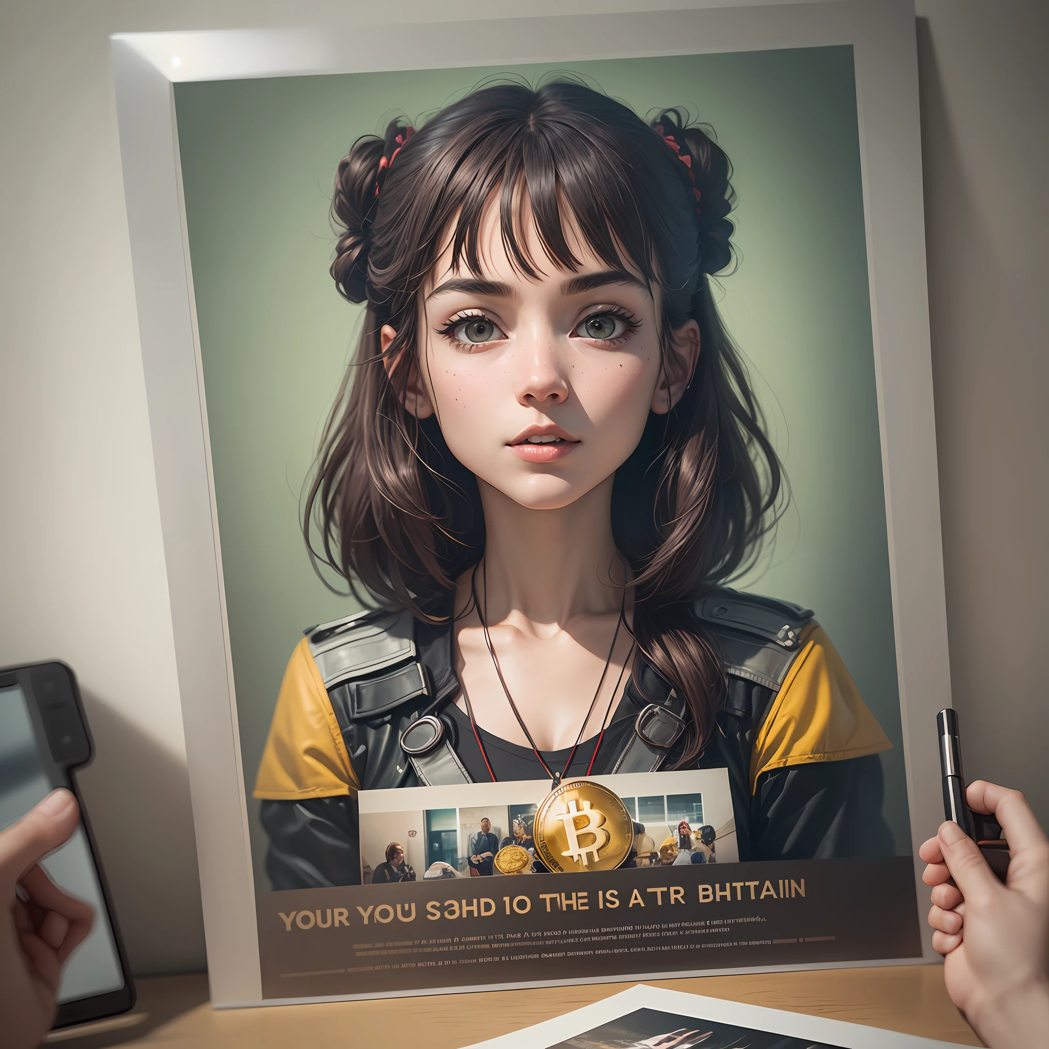 A poster written, wanted with a picture of bitcoin