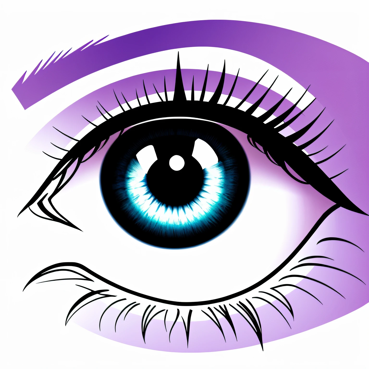 Make a logo, very minimalist with a white background, with colors of lilac, blue and pink, eye --auto