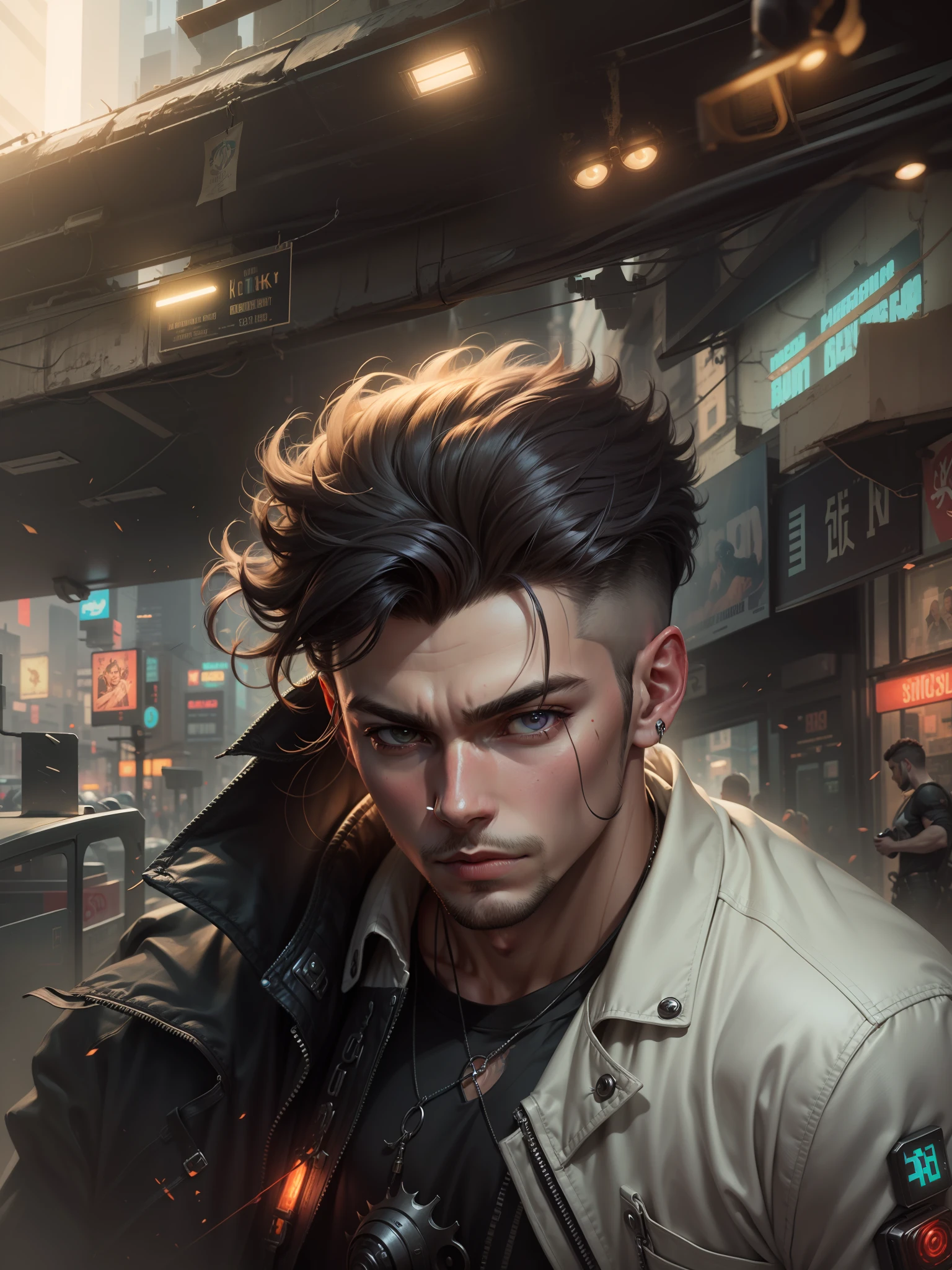 Change background cyberpunk handsome boy, realistic face,8k, realistic,