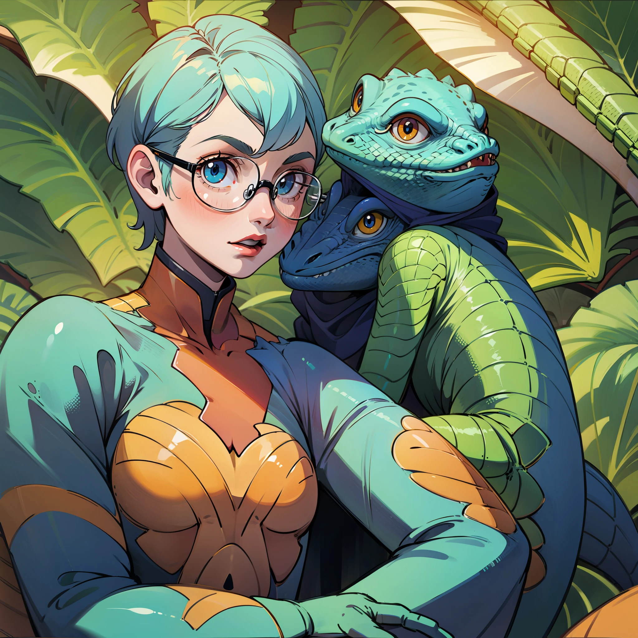 Lizard wearing glasses