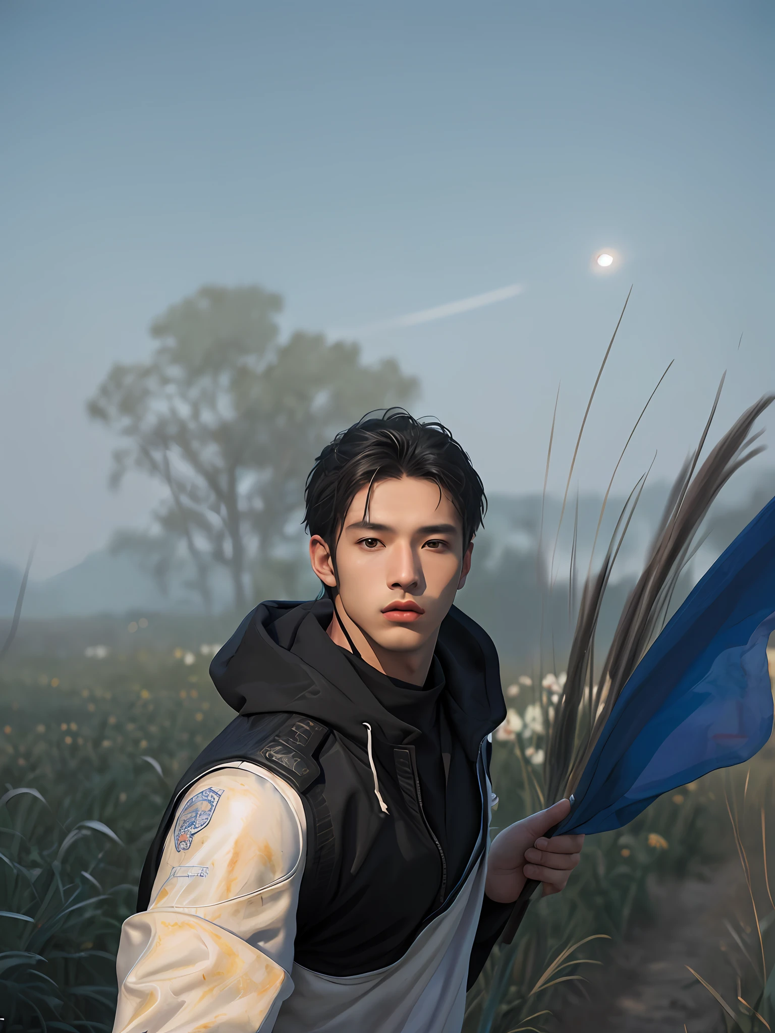 1Man, ((male model )) heaty skin, masterpiece, best quality,  most handsome man in the world, by Shen Quan, prefect body, beautiful male model, an attractive man 18-24 years old aesthetic, at spring flower booming, green fields, spring, plains, trees, flower, blue sky, ruggedly handsome young man wearing a white pajamas, white jockstrap ,white cloth,  shirtless Jacket over shoulder,  (Male Focus), ((smooth body)), super cute, dynamic pose, cool and seductive, dramatic lighting, full body shot, full body shot, youthful face, full body, body without hair, thin and tall, fit body, dominant, Caucasian or white skin, youthful face, firm body, high definition, natural flesh tones, soft light, highly detailed, looking at viewer, photography, detailed skin, real person, realistic, photo-realistic, insanely detailed, face detail, hype maximalist, hype hyperrealism, cinematic, telephoto, lighting intricate details, highly detailed, highly detailed, digital painting, artstation, concept art, smooth, sharp focus, illustration, Unreal Engine 5, 8K, art by Ross Tran and greg rutkowski and alphonse Mucha, UHD, 8k, show only male.8k uhd, dslr, dim lighting, high quality, film grain, Fujifilm XT3, male only fan,2 mans, pair model.