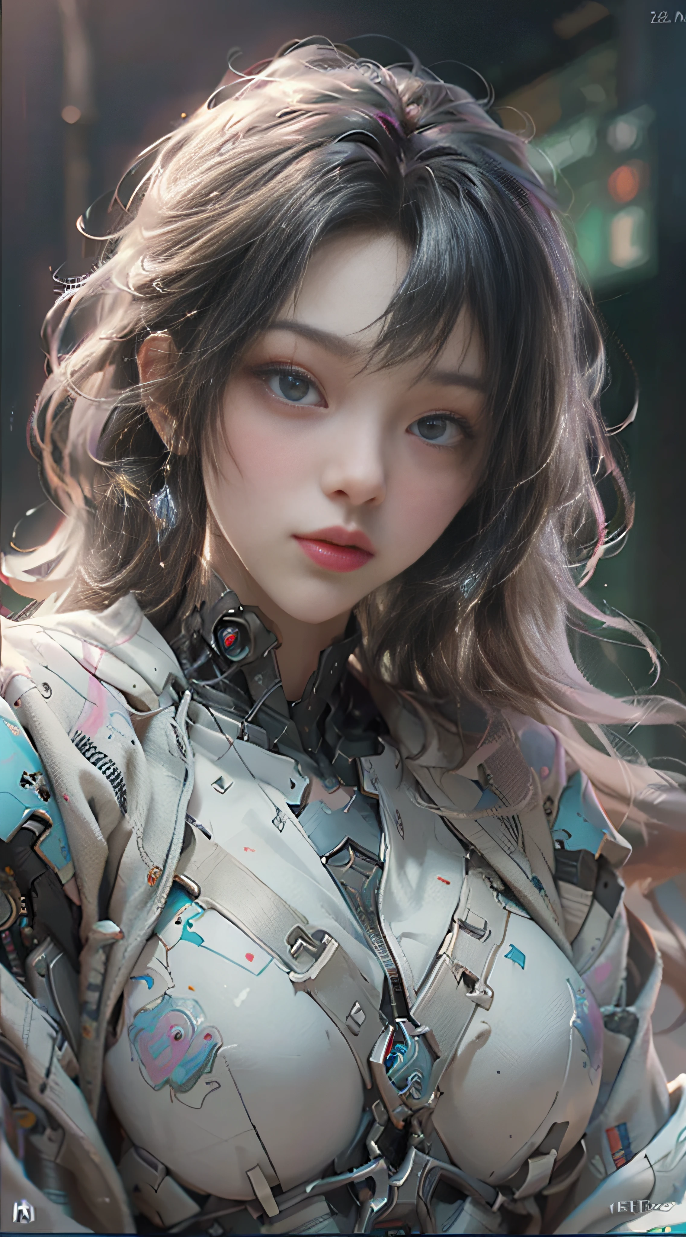 ((best best quality)), ((MasterPiece)), (Detail:1.4), 3D, A beautiful cyberpunk female image,HDR(high dynamic range),RayTrace,nvidia rtx,The ultra-Resolution,Unreal 5,Subsurface scattering、pbr texturing、postprocessing、Anisotropic Filtering、depth offield、Maximum Clarity and Clarity、Many-Layer Textures、Albedo and Specular map、Surface coloring、Mitsu-Accurate simulation of material interactions、Perfect Scale、octanerendering、Two-colored light、large aperture、low ISO、white balance、Rule of Thirds、8K RAW、beautiful bright pupils,flowing robe,Fine pupils,Detailed face and eyes,Long Lashes,Blushlush,voluminous hair,Tender red lips