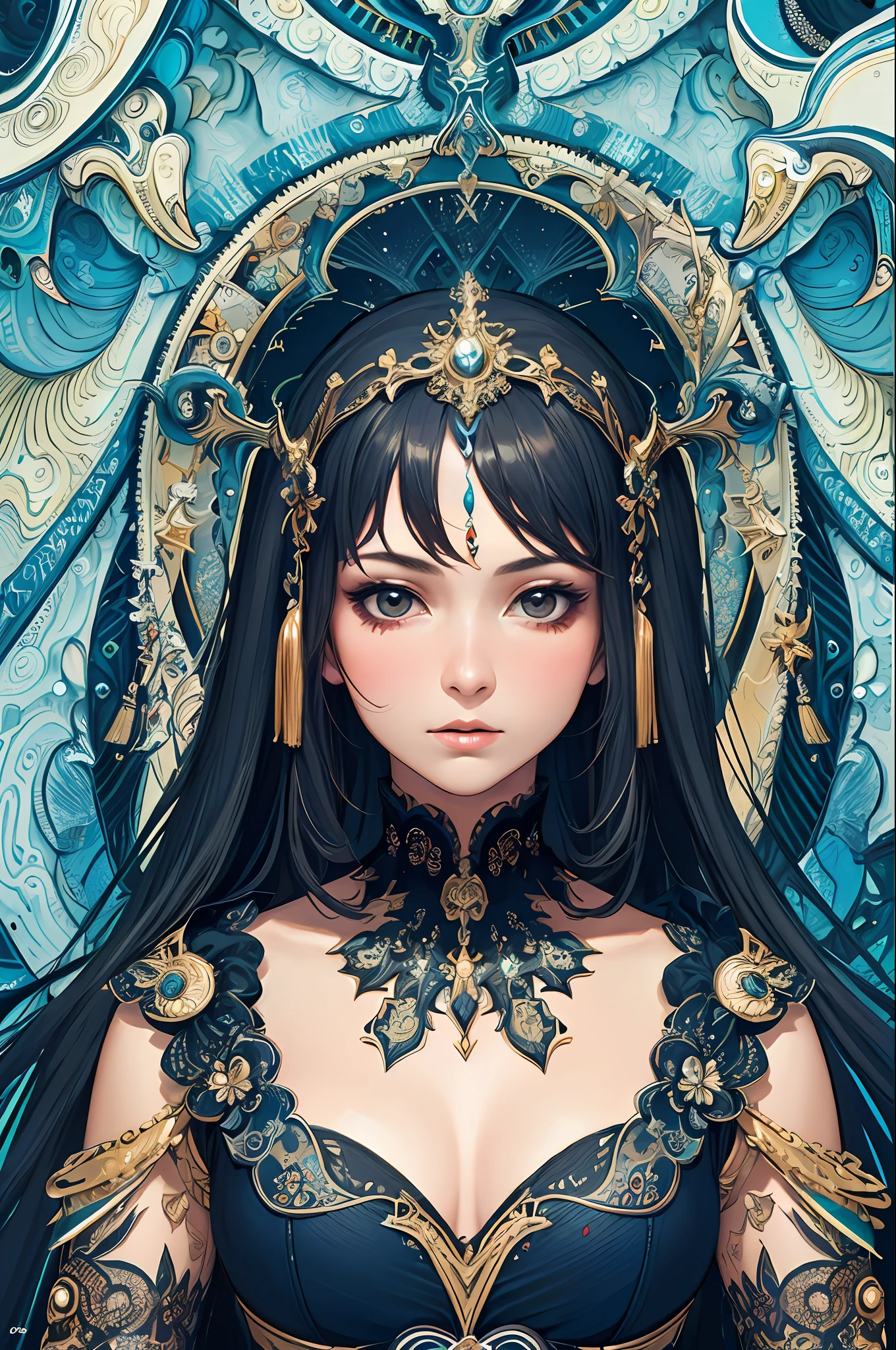 (masterpiece, top quality, best quality, official art, beautiful and aesthetic:1.2), (1girl), extreme detailed,(fractal art:1.3),colorful,highest detailed