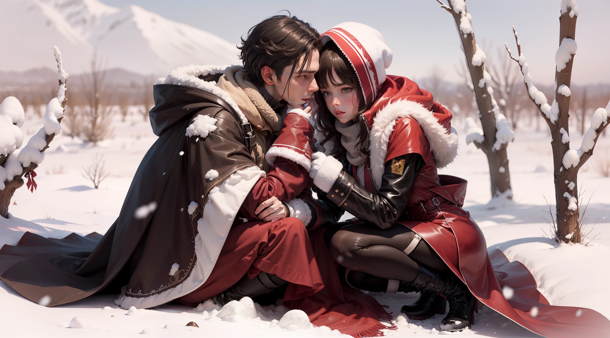 The snow turns into a desert, and the protagonists are a man and a woman --auto