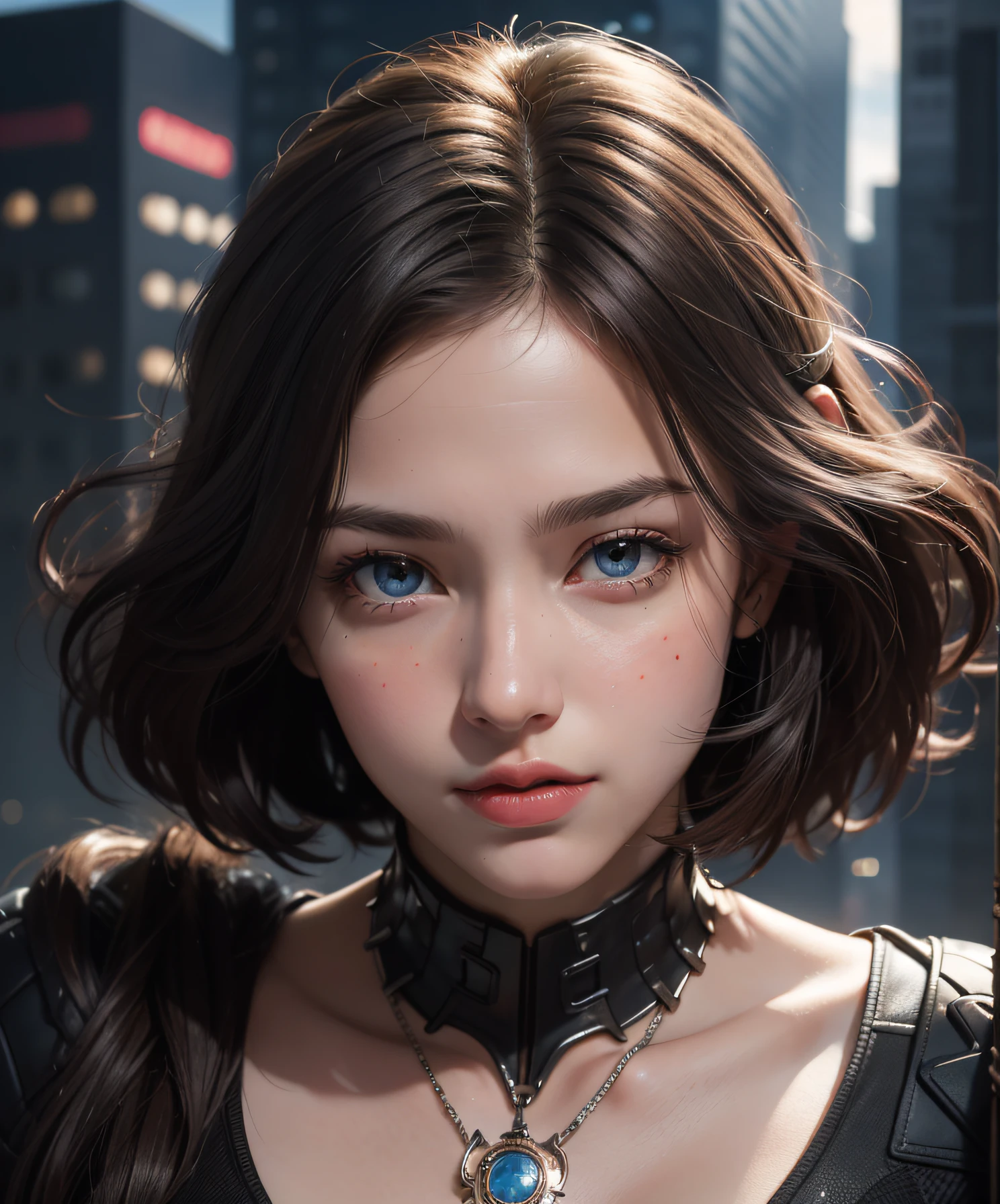 (1 girl:1.3), Solo, (((Highly detailed face)))), ((Highly detailed eyes and face)))), Beautiful detailed eyes, Body parts__, official art, unified 8k wallpaper, ultra detailed, beautiful and beautiful, beautiful, masterpiece, best quality, original, masterpiece, ultra fine photography, best quality, ultra high definition, realistic realism, sunlight, full body portrait, amazing beauty, Dynamic pose, delicate face, vivid eyes, (from the front), she is in a spider-man suit, red and black color scheme, spider, highly detailed city roof background, rooftop, overlooking the city, detailed face, detailed complex busy background, messy and gorgeous milky white, highly detailed skin, realistic skin details, visible pores, clear focus, volumetric fog, 8k UHD, DSLR, high quality, Film grain, fair skin, photorealism, lomography, futuristic dystopian megalopolis, translucent, whole body