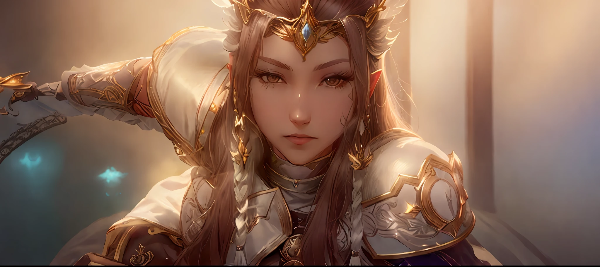 a close up of a woman with long hair wearing a helmet, from lineage 2, final fantasy character, final fantasy face, lineage 2 revolution style, gorgeous female paladin, hyperdetailed fantasy character, 2. 5 d cgi anime fantasy artwork, game cg, a beautiful fantasy empress, from final fantasy, elven character with smirk, a fantasy warrior