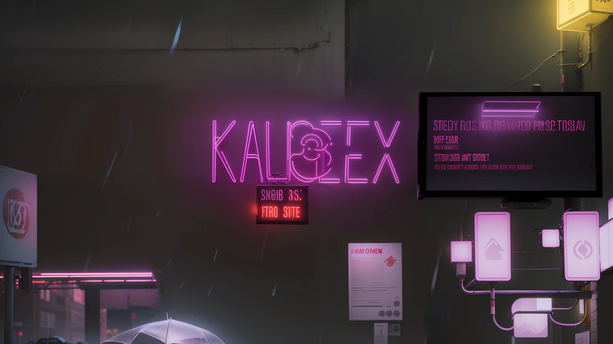 Neon, Rainy, 4K, Realistic, Street, Street