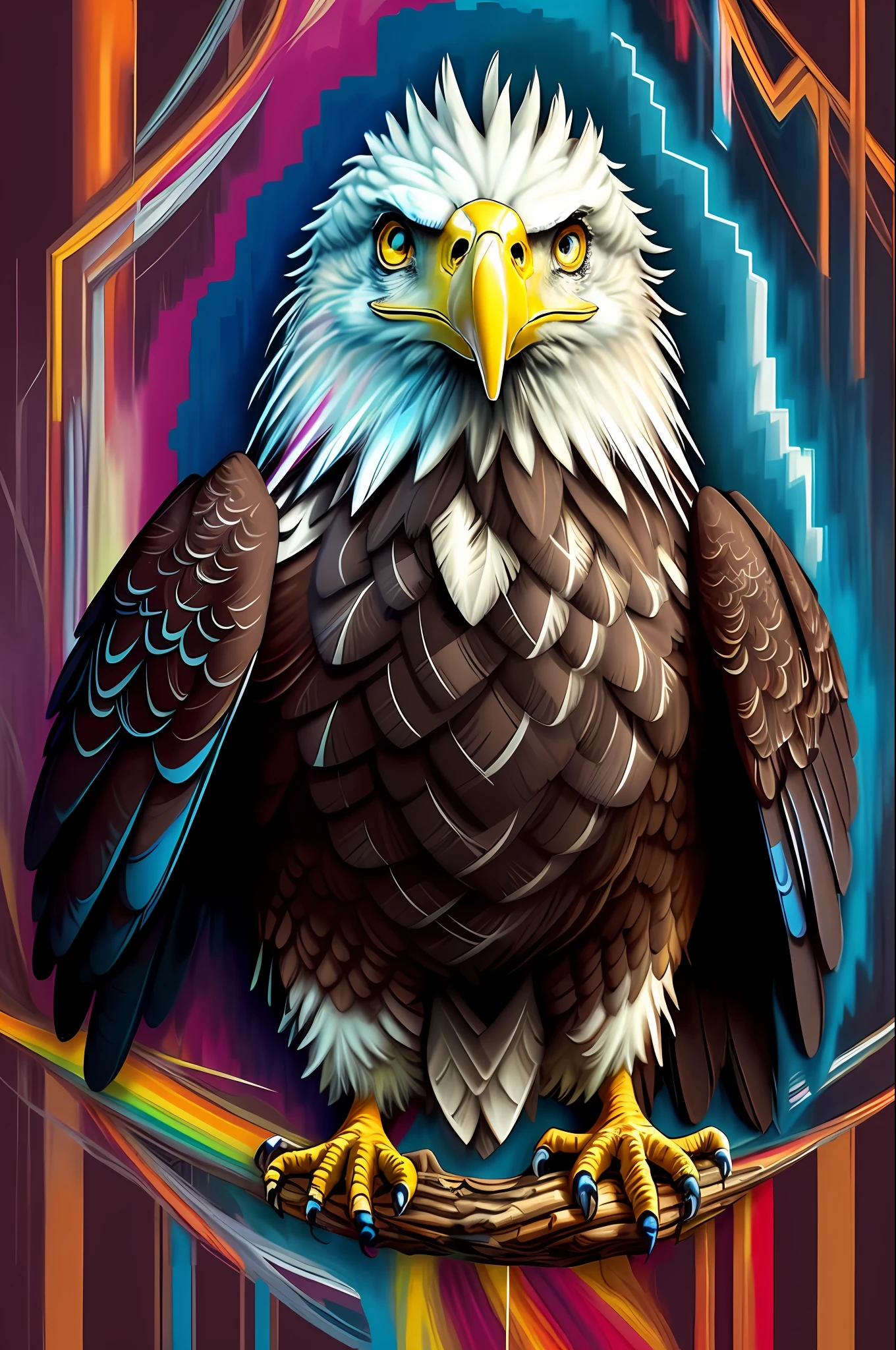(Eagle Bird), Eduardo Kobra padding ,wall PORTRAIT geometric multidimensional, art, chibi,
yang08k, beautiful, colorful,
masterpieces, top quality, best quality, official art, beautiful and aesthetic,