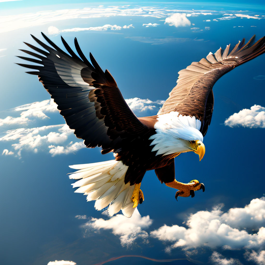 An eagle that flew from space to Earth