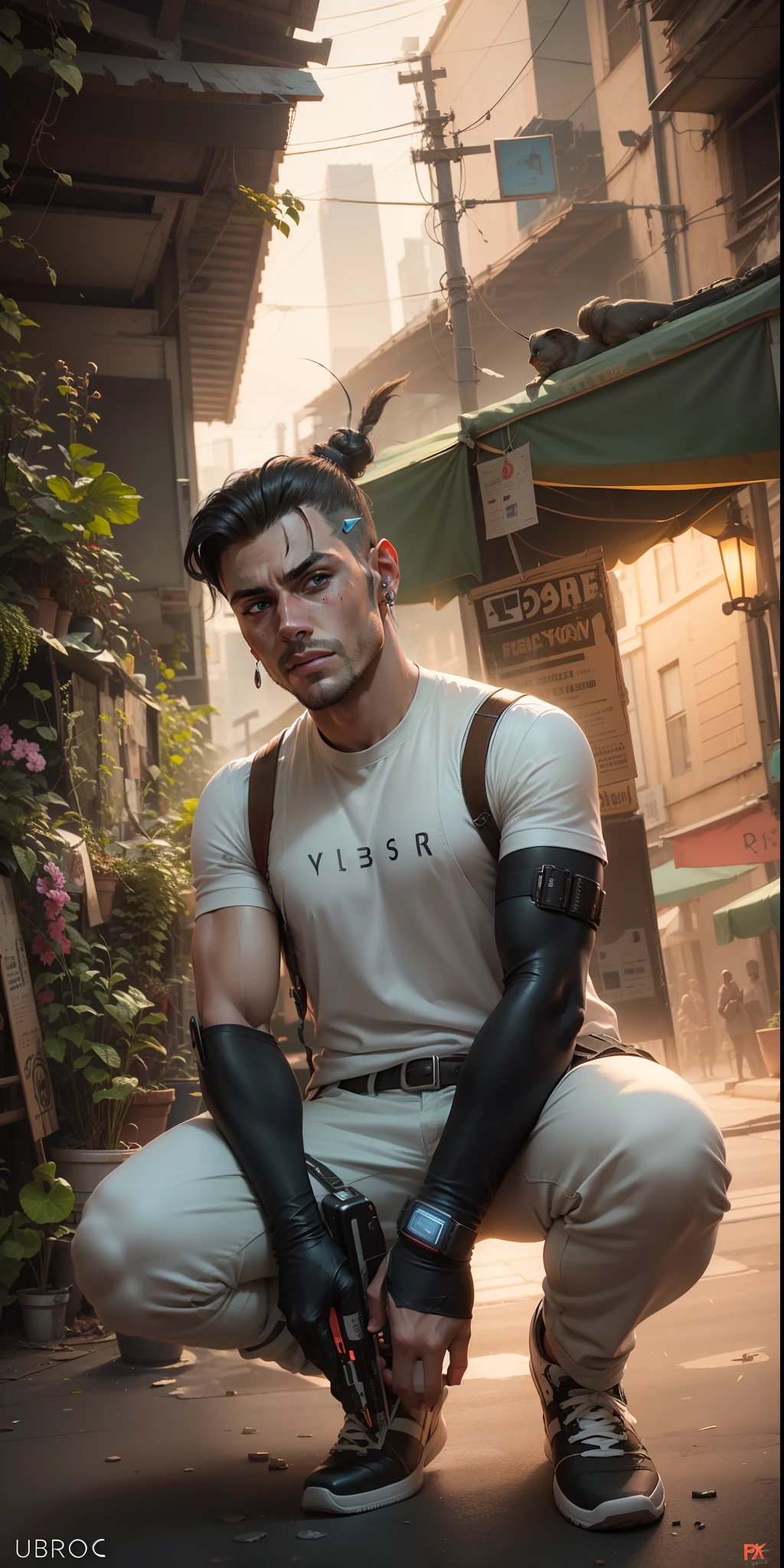 Change beckgraund cyberpunk handsome boy. Realistic. 8k. Ultra realistic.
