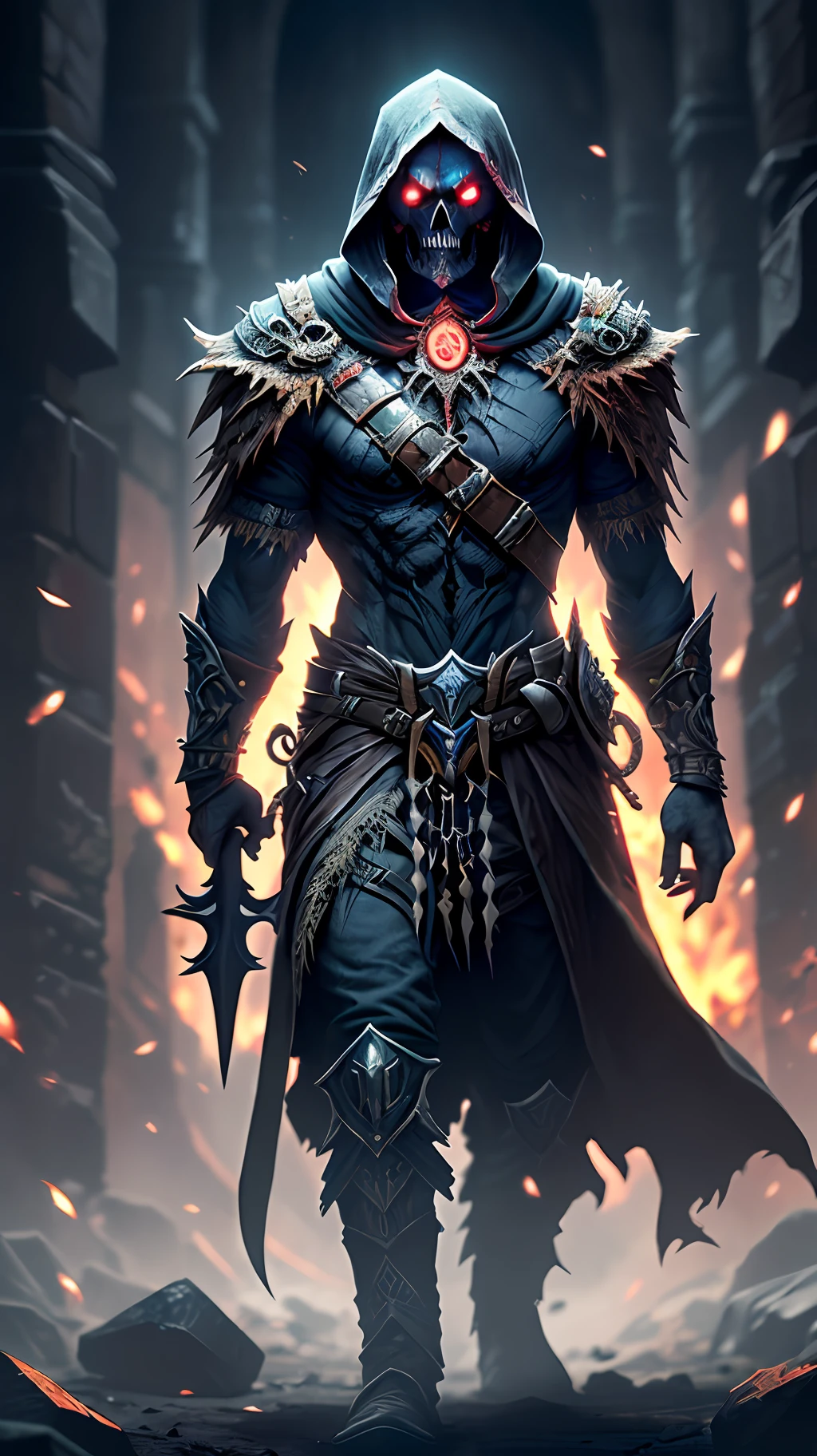 (extremely detailed 8k wallpaper), a medium shot photo of a fearful necromancer, intricate, high detail, dramatic